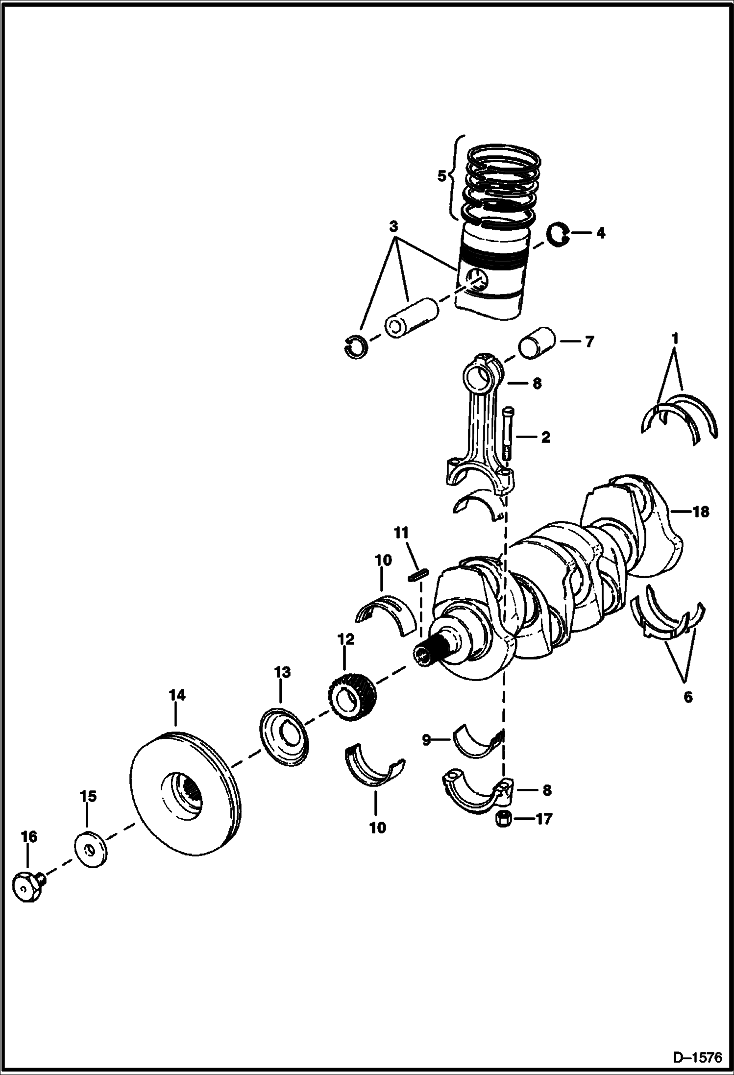 Схема запчастей Bobcat Articulated Loaders - CRANKSHAFT POWER UNIT