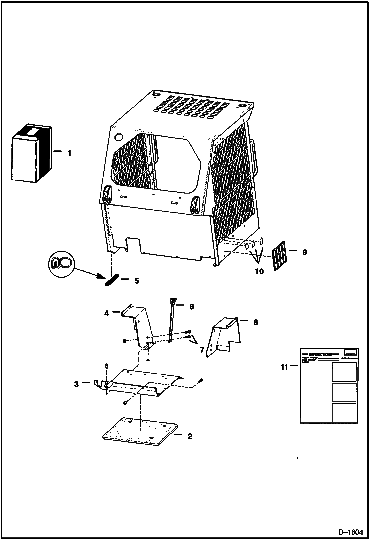 Схема запчастей Bobcat 600s - CAB AIR DUCT KIT (S/N 12001 & Below) ACCESSORIES & OPTIONS