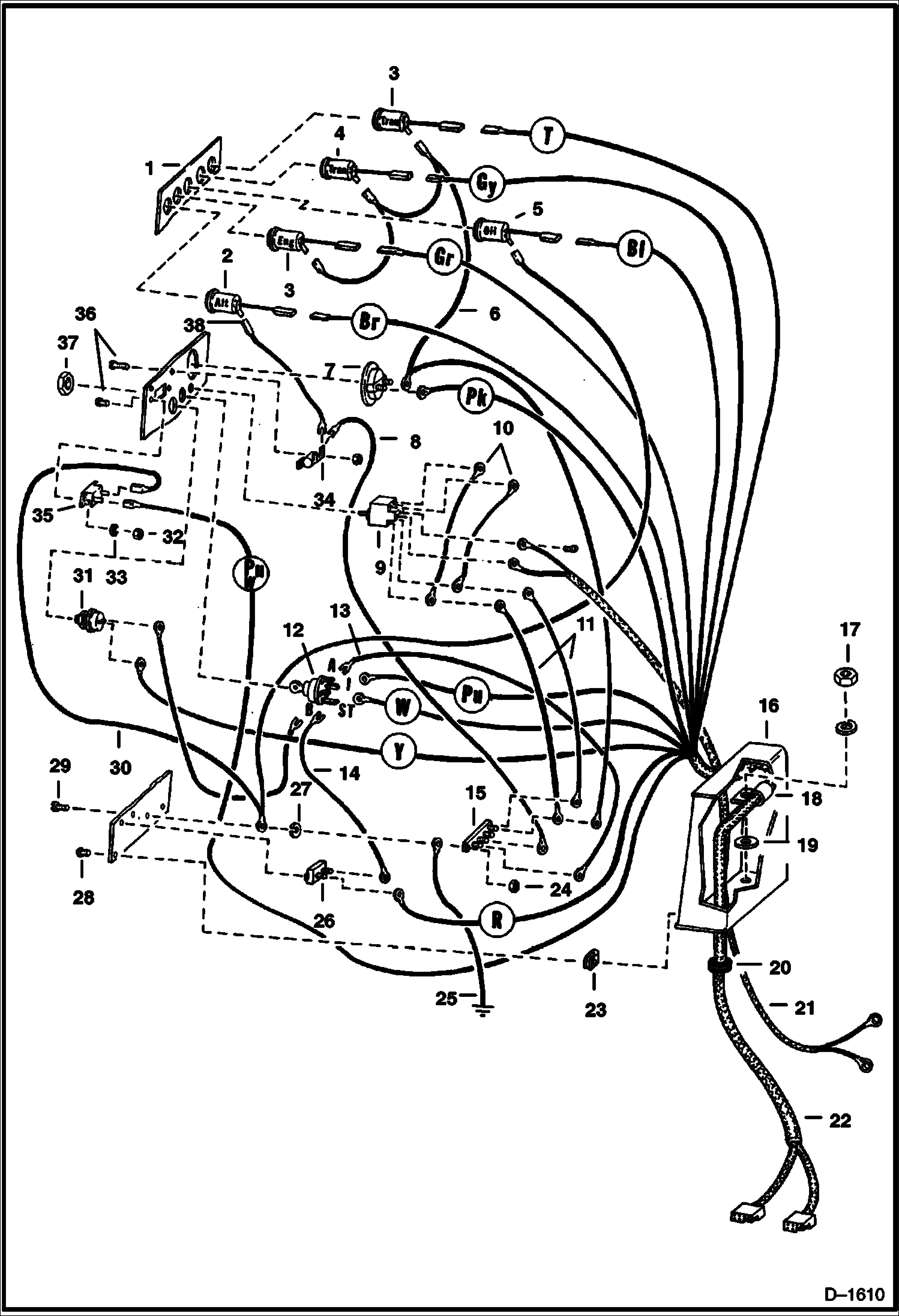 Схема запчастей Bobcat 800s - CAB ELECTRICAL ELECTRICAL SYSTEM