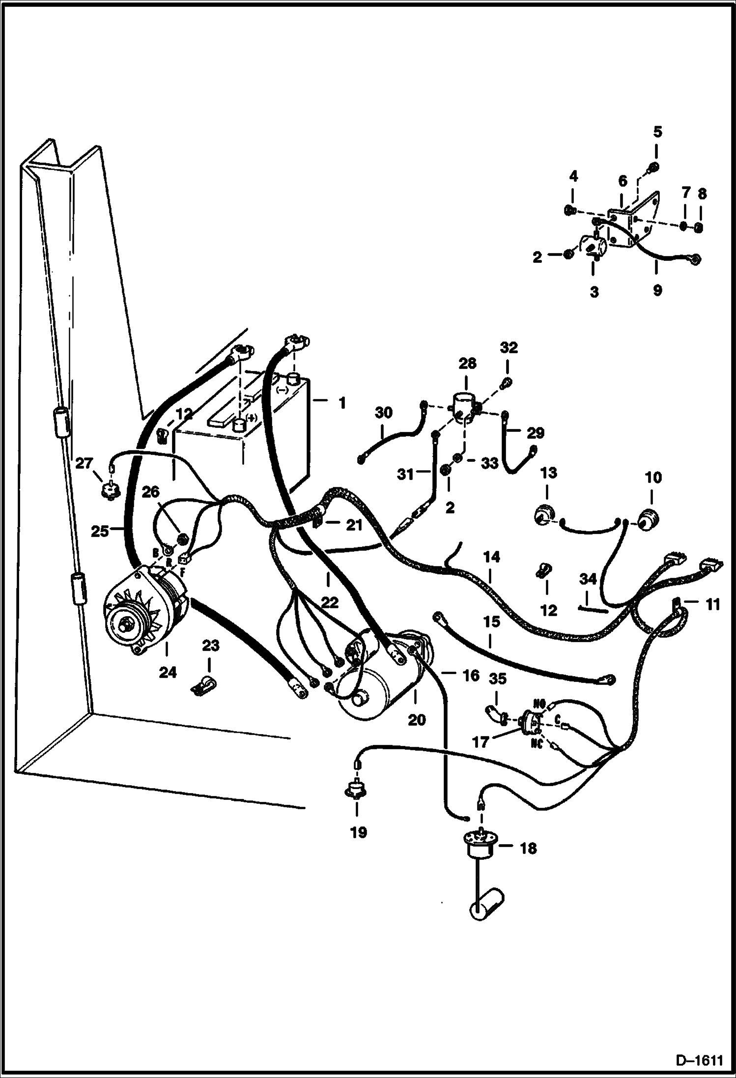 Схема запчастей Bobcat 800s - ENGINE ELECTRICAL ELECTRICAL SYSTEM