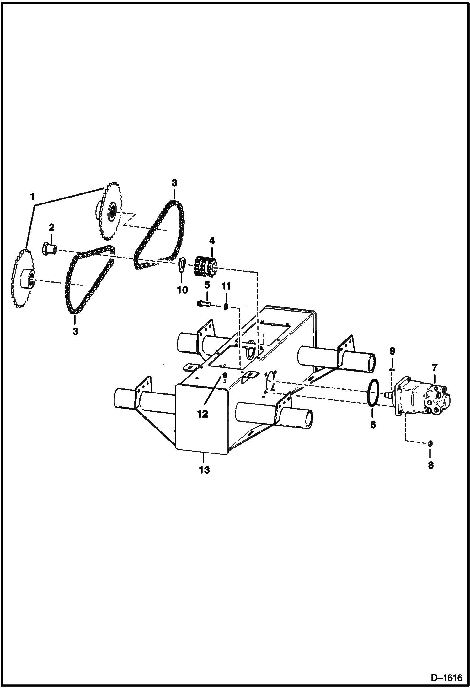 Схема запчастей Bobcat 500s - DRIVE TRAIN (S/N 13081 & Below) DRIVE TRAIN