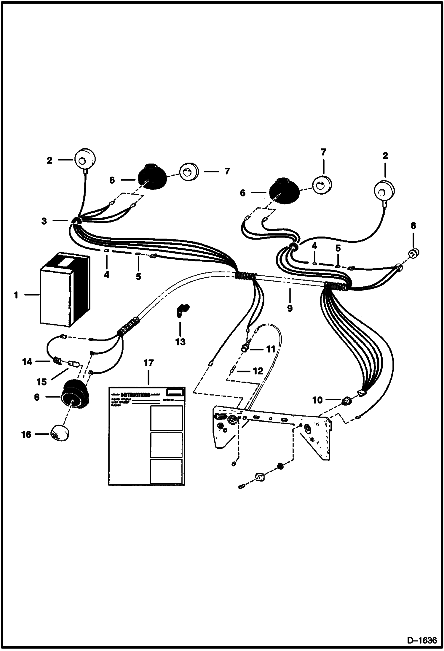 Схема запчастей Bobcat 400s - LIGHTS & FLASHER KIT (S/N 13642 & Below) ACCESSORIES & OPTIONS