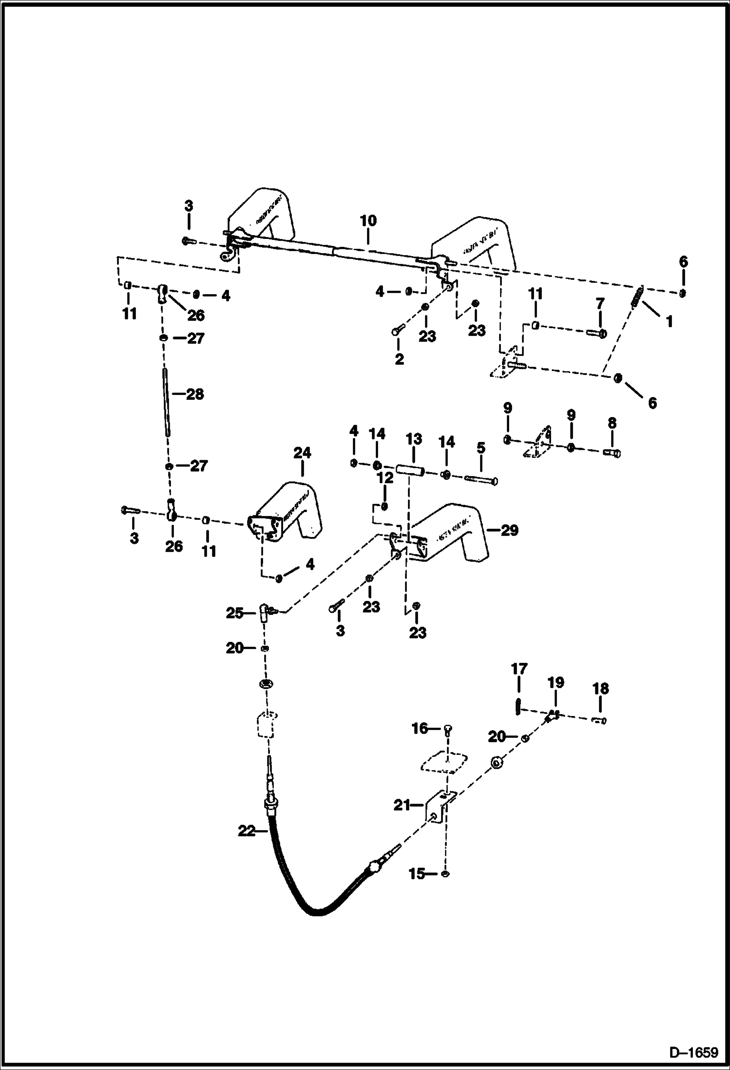 Схема запчастей Bobcat Articulated Loaders - SEAT BAR MAIN FRAME