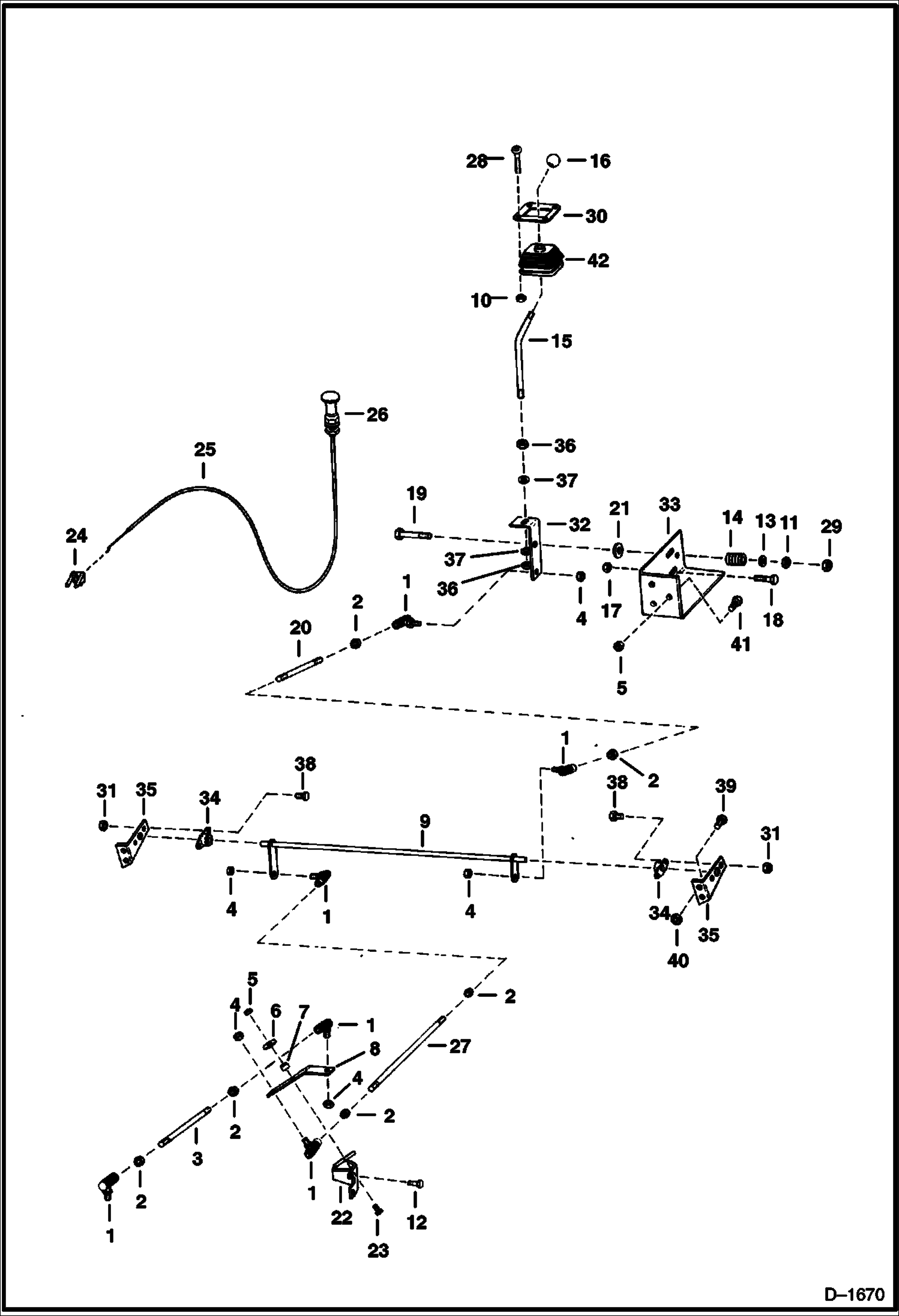 Схема запчастей Bobcat Articulated Loaders - THROTTLE & FUEL SHUT-OFF (S/N 11999 & Below) POWER UNIT