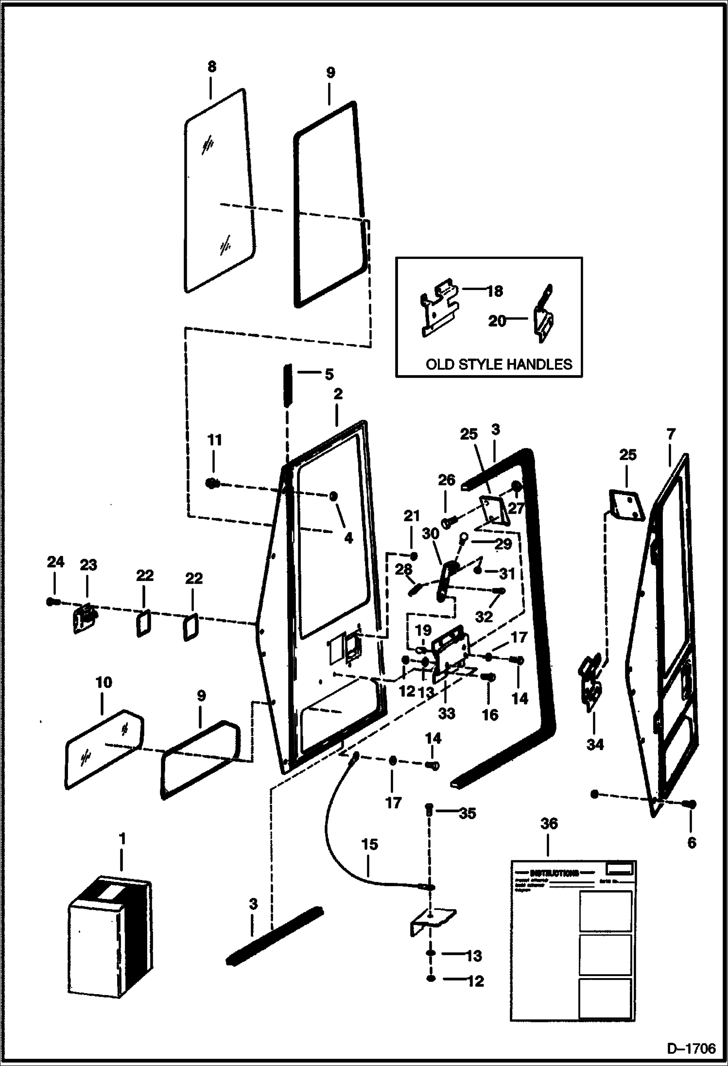 Схема запчастей Bobcat Articulated Loaders - CAB ENCLOSURE (S/N 13092 & Above) ACCESSORIES & OPTIONS