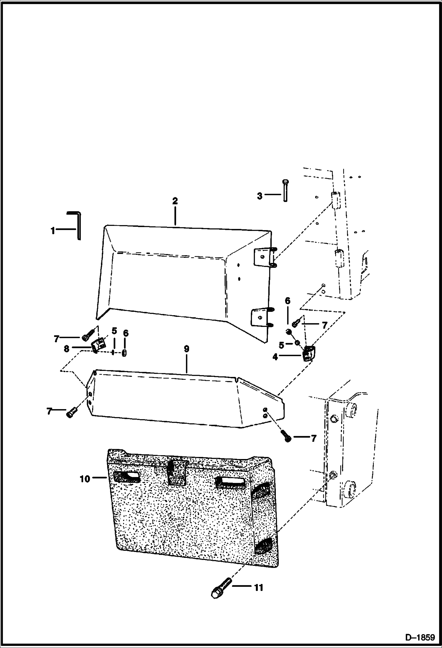 Схема запчастей Bobcat Articulated Loaders - TAILGATE GROUP (S/N 11266 & Below) MAIN FRAME