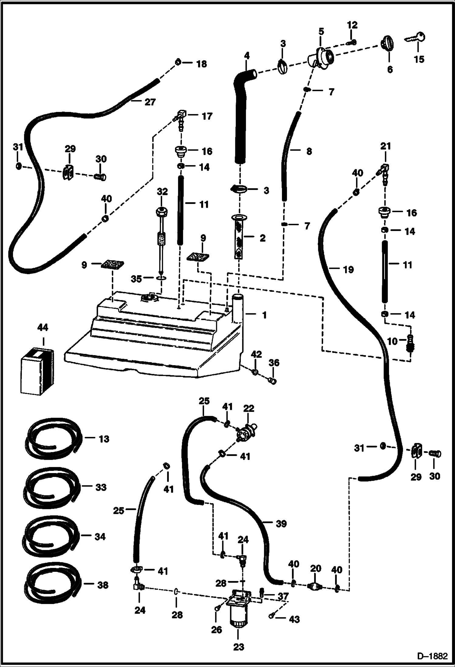 Схема запчастей Bobcat 700s - FUEL SYSTEM MAIN FRAME
