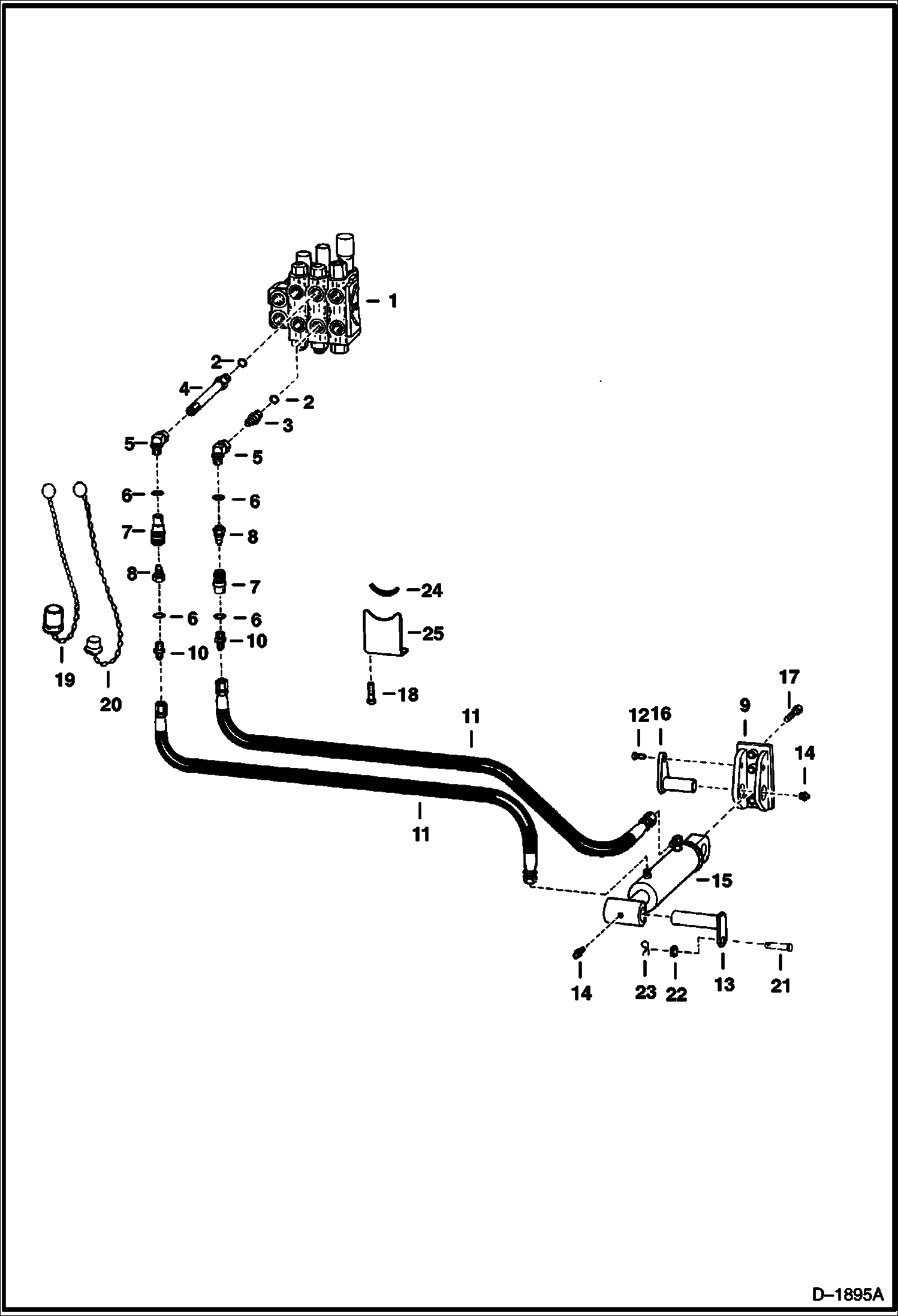 Схема запчастей Bobcat BACKHOE - BACKHOE (Tilt Cylinder Hydraulics) (914B) 911B/914B BACKHOE