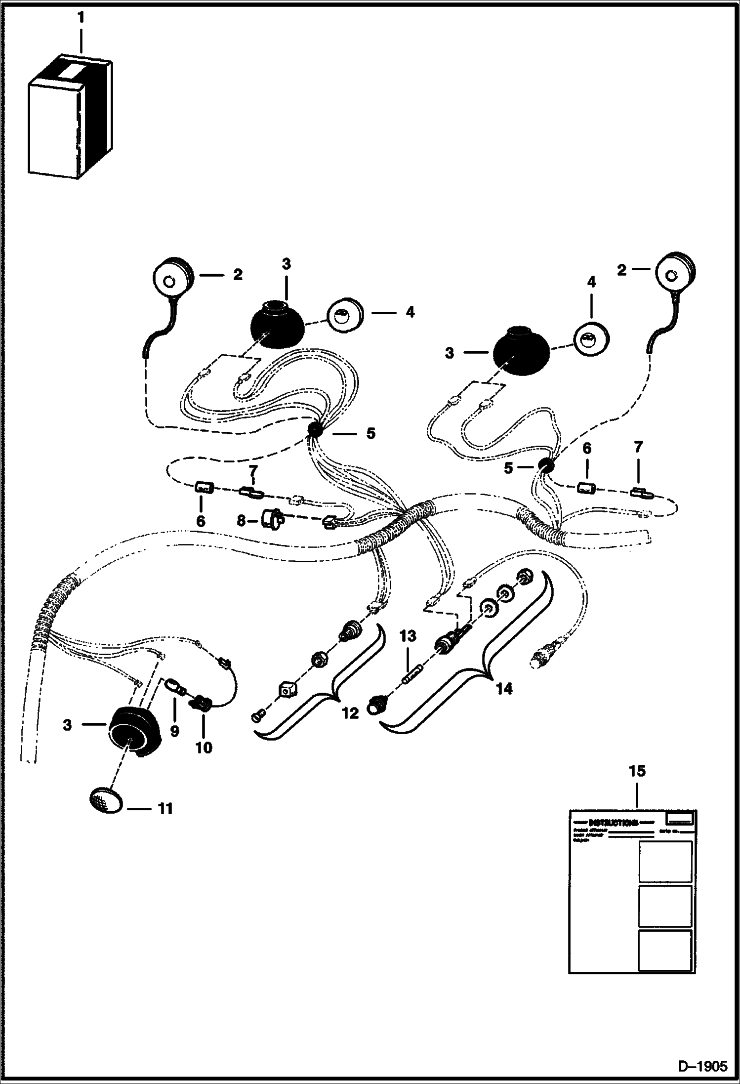 Схема запчастей Bobcat 400s - LIGHTS & FLASHER KIT (S/N 13643 & Above) ACCESSORIES & OPTIONS