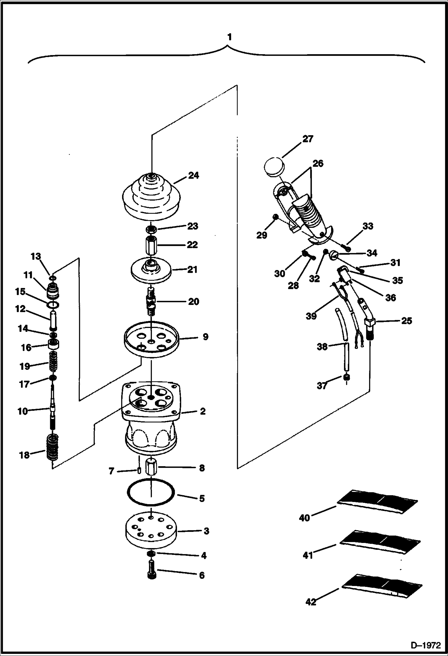 Схема запчастей Bobcat 331 - R.H. JOYSTICK CONTROLS HYDRAULIC SYSTEM