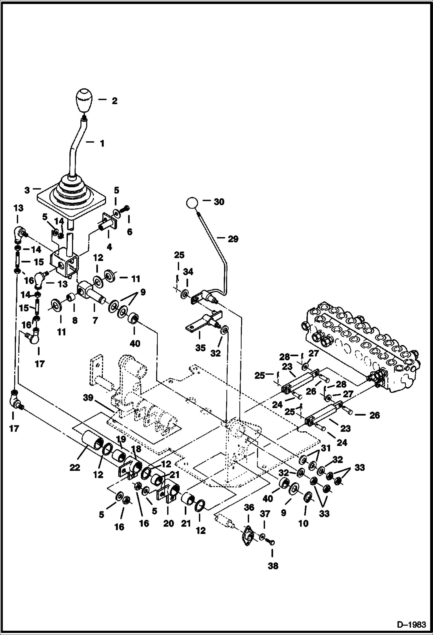 Схема запчастей Bobcat 220 - SWIVEL & ARM CONTROL CONTROLS