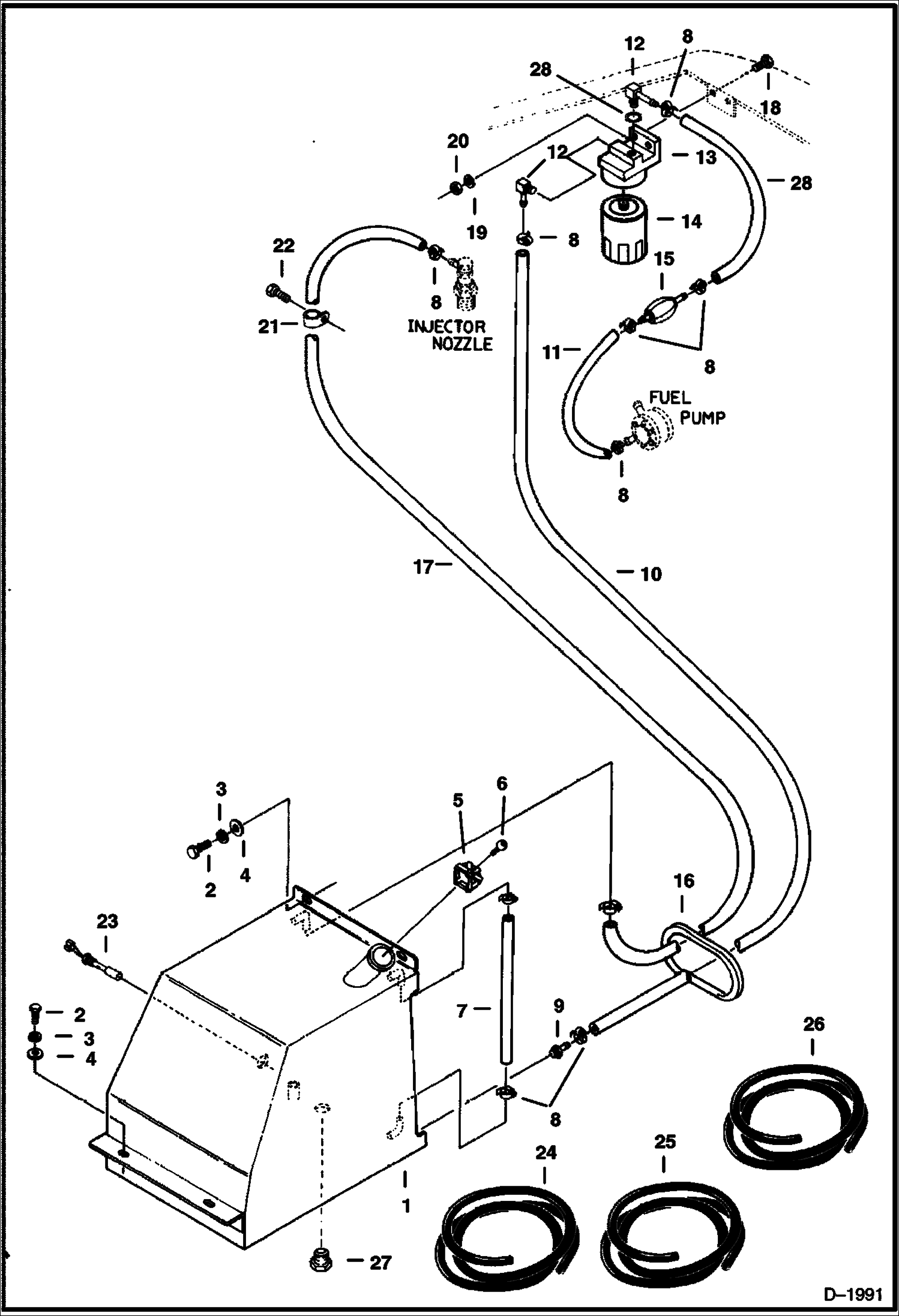 Схема запчастей Bobcat 220 - FUEL SYSTEM ACCESSORIES & OPTIONS