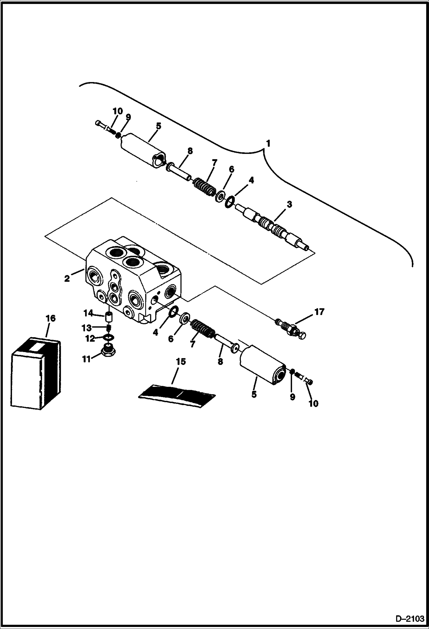 Схема запчастей Bobcat 225 - INLET VALVE SECTION Swing Motor HYDRAULIC SYSTEM