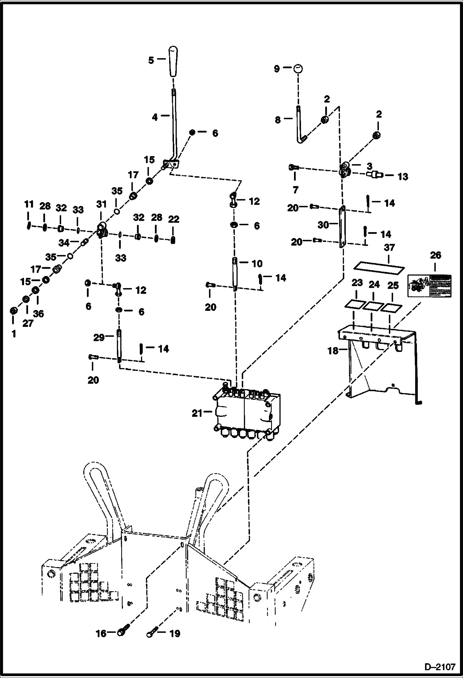 Схема запчастей Bobcat BACKHOE - BACKHOE (Control Levers) (607 7750) 607 BACKHOE