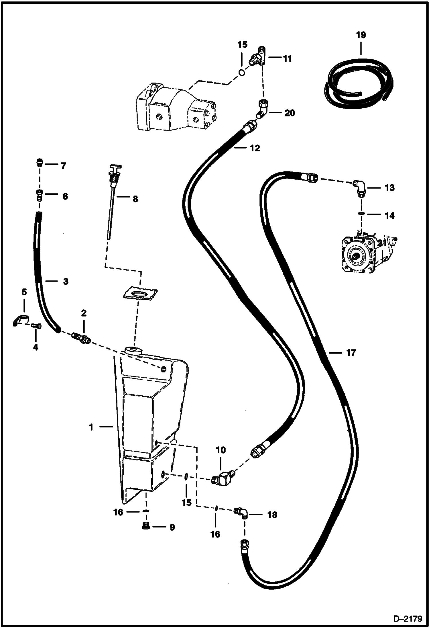 Схема запчастей Bobcat Articulated Loaders - HYDRAULIC TANK & CIRCUITRY HYDROSTATIC SYSTEM