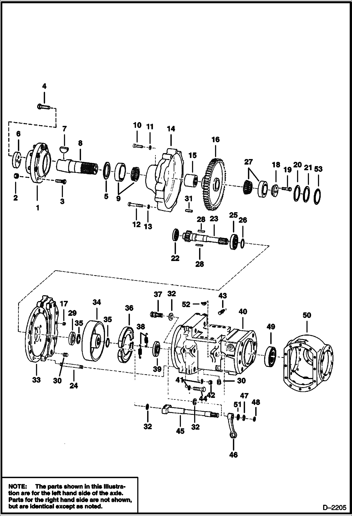 Схема запчастей Bobcat Articulated Loaders - REAR AXLE DRIVE TRAIN