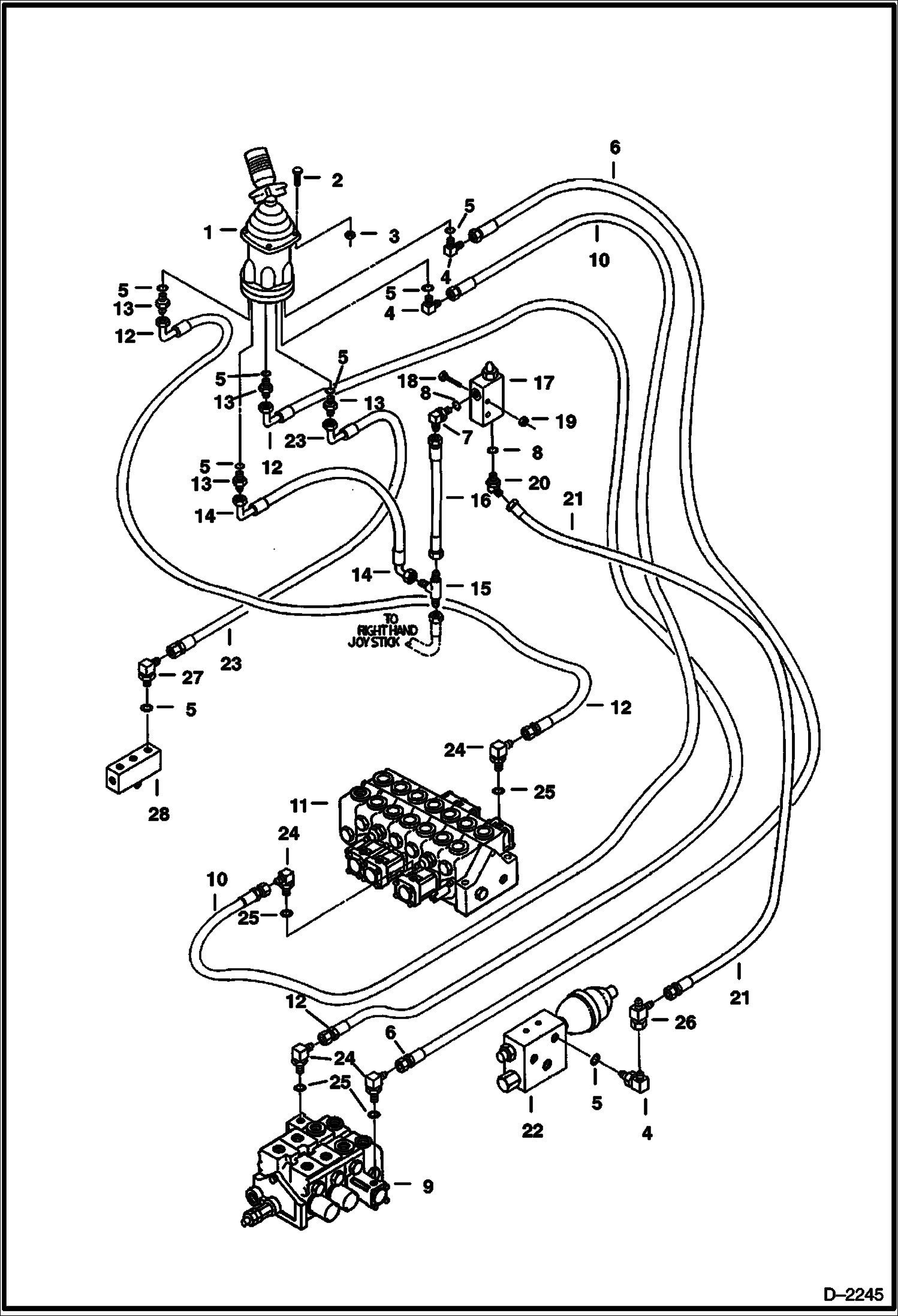 Схема запчастей Bobcat 331 - L.H. JOYSTICK CONTROLS (Arm & Swing) (ISO Control Pattern) CONTROLS
