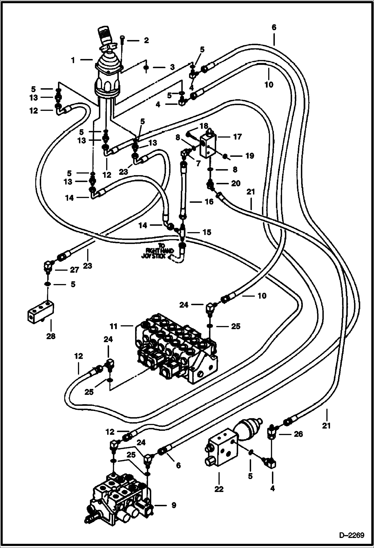 Схема запчастей Bobcat 331 - L.H. JOYSTICK CONTROLS (Arm & Swing) (ISO Control Pattern) CONTROLS