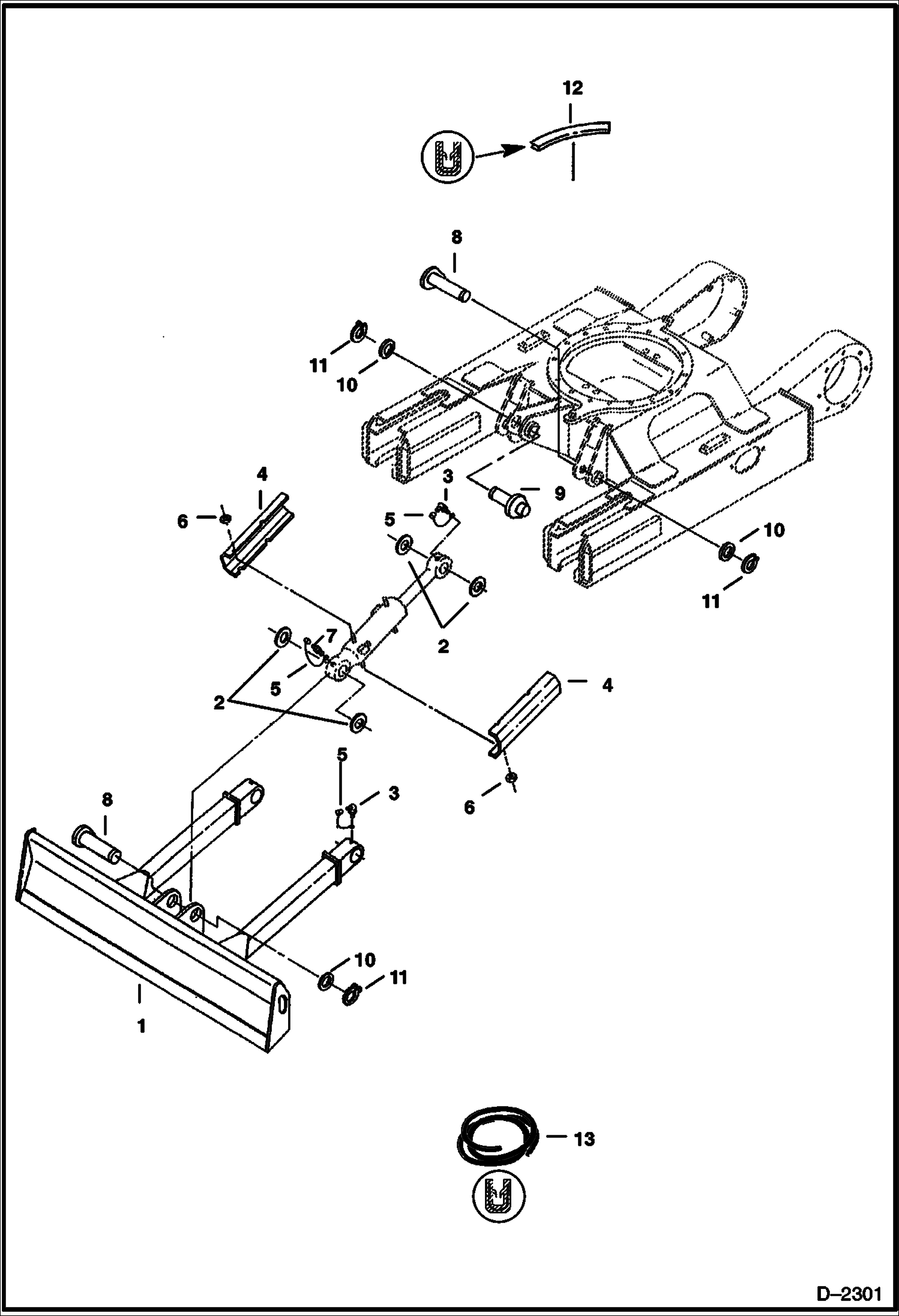 Схема запчастей Bobcat 322 - BLADE (S/N 562313001-562319999) WORK EQUIPMENT