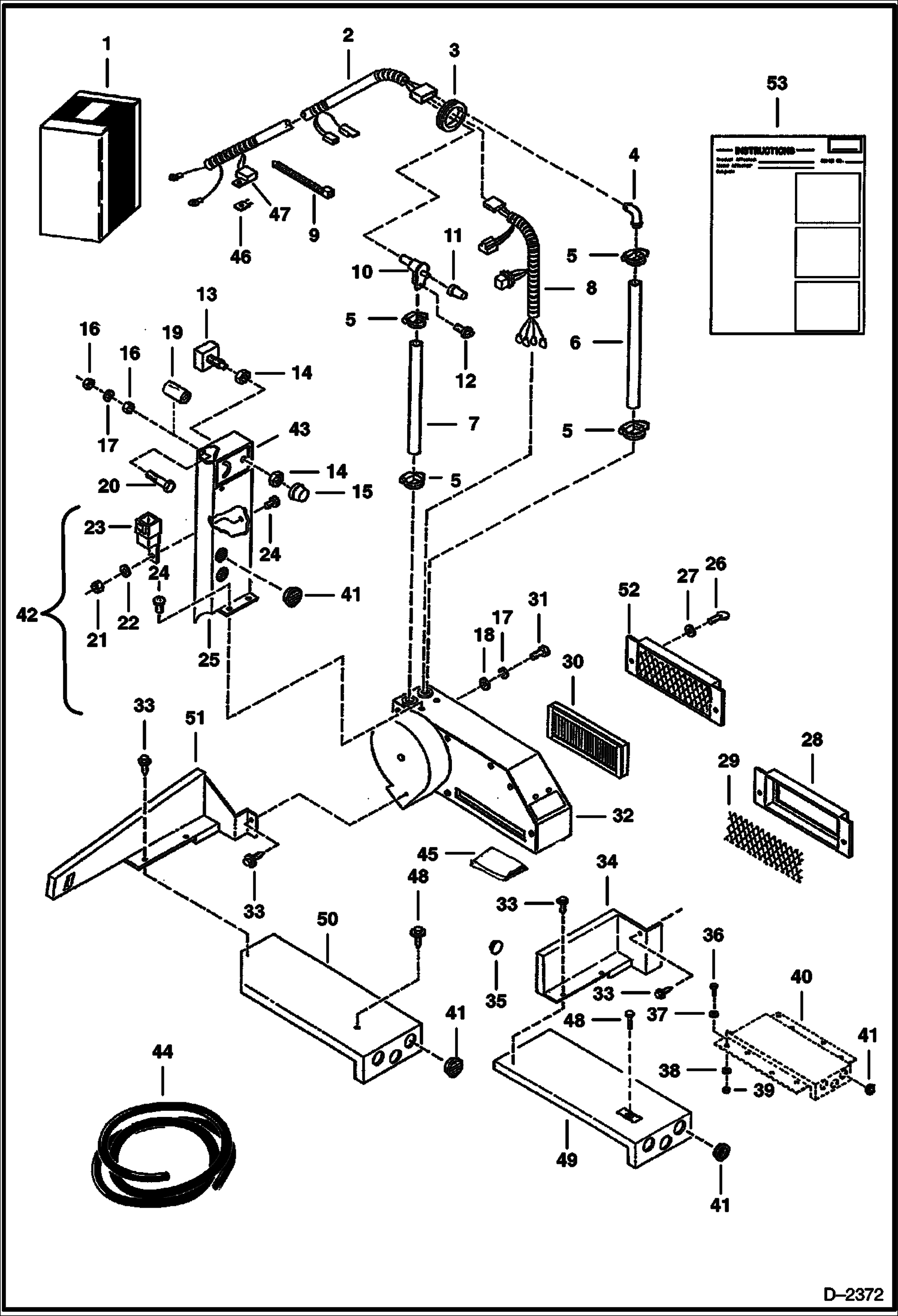 Схема запчастей Bobcat 700s - HEATER KIT (Fresh Air) ACCESSORIES & OPTIONS