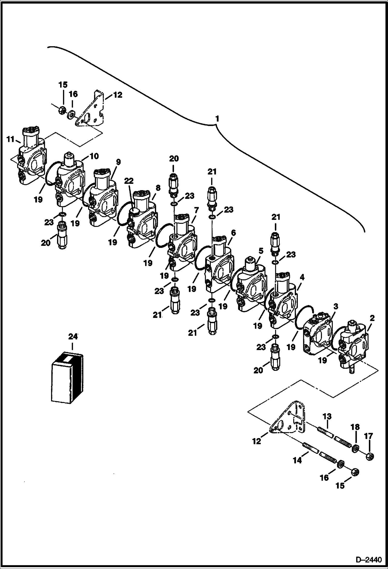 Схема запчастей Bobcat 331 - CONTROL VALVE (S/N 232512782 & Below, 232711433 & Below, 232612157 & Below) HYDRAULIC SYSTEM