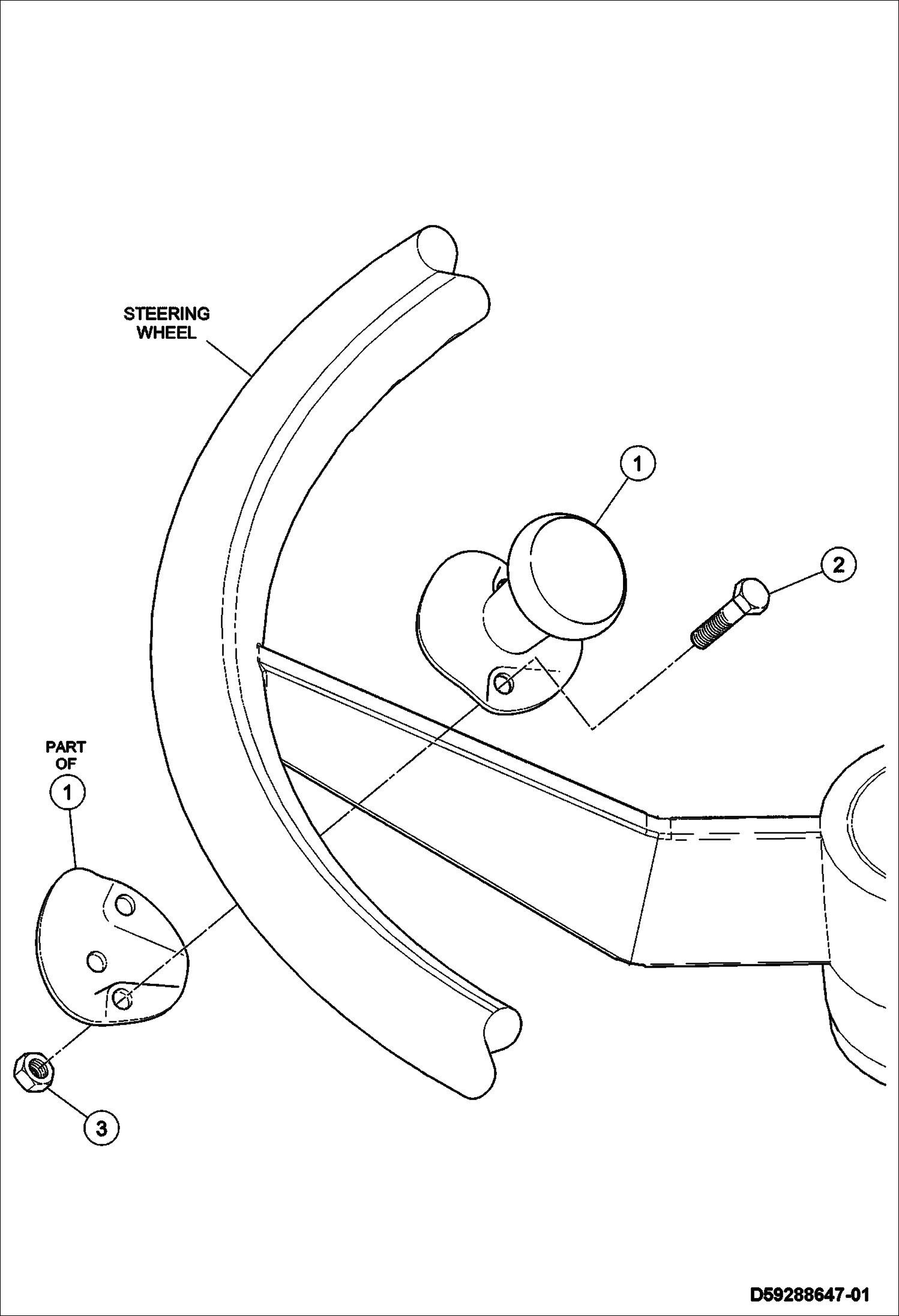 Схема запчастей Bobcat BCA14 - STEERING KNOB (Optional) CONSOLE