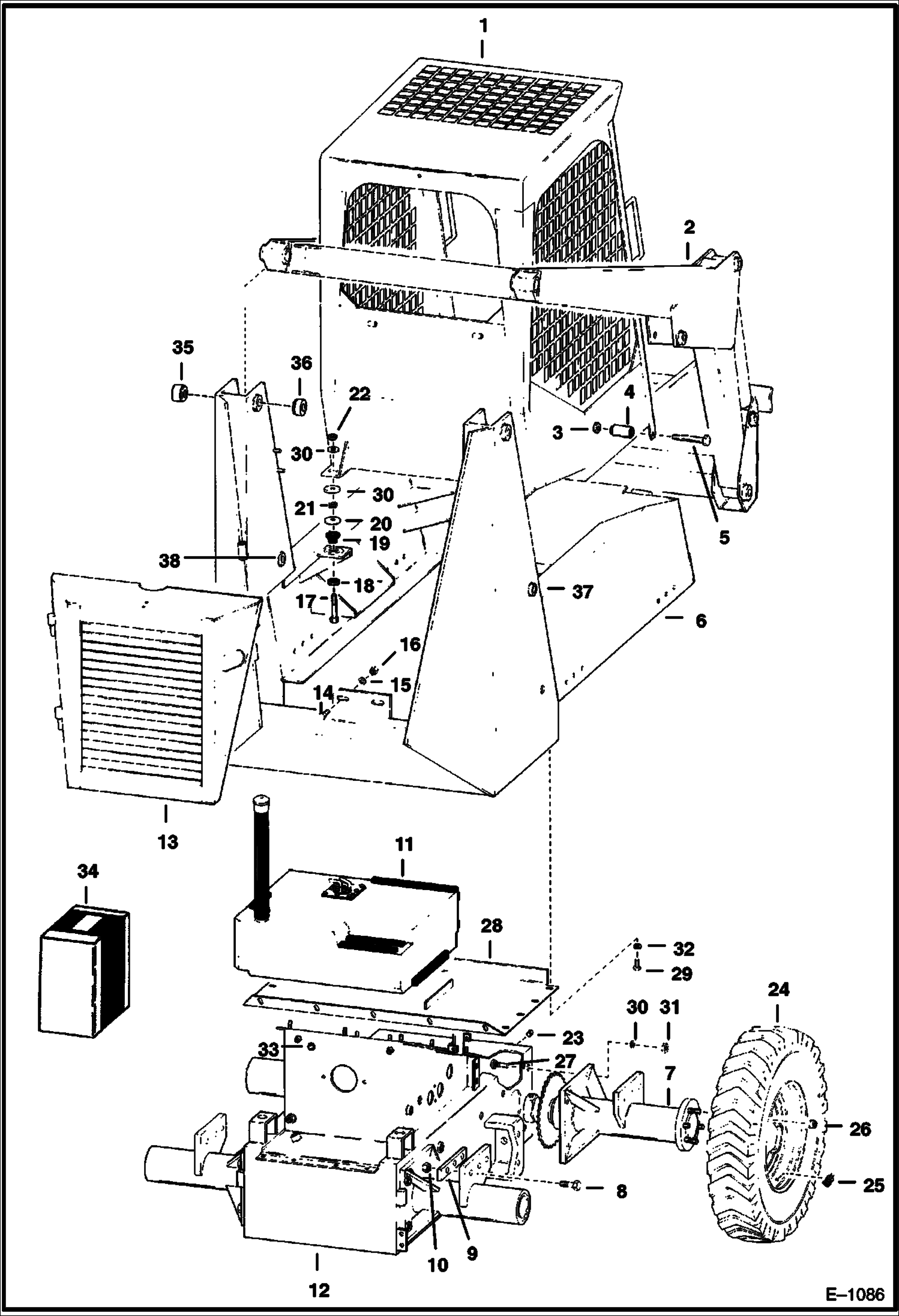 Схема запчастей Bobcat 800s - MAIN FRAME MAIN FRAME