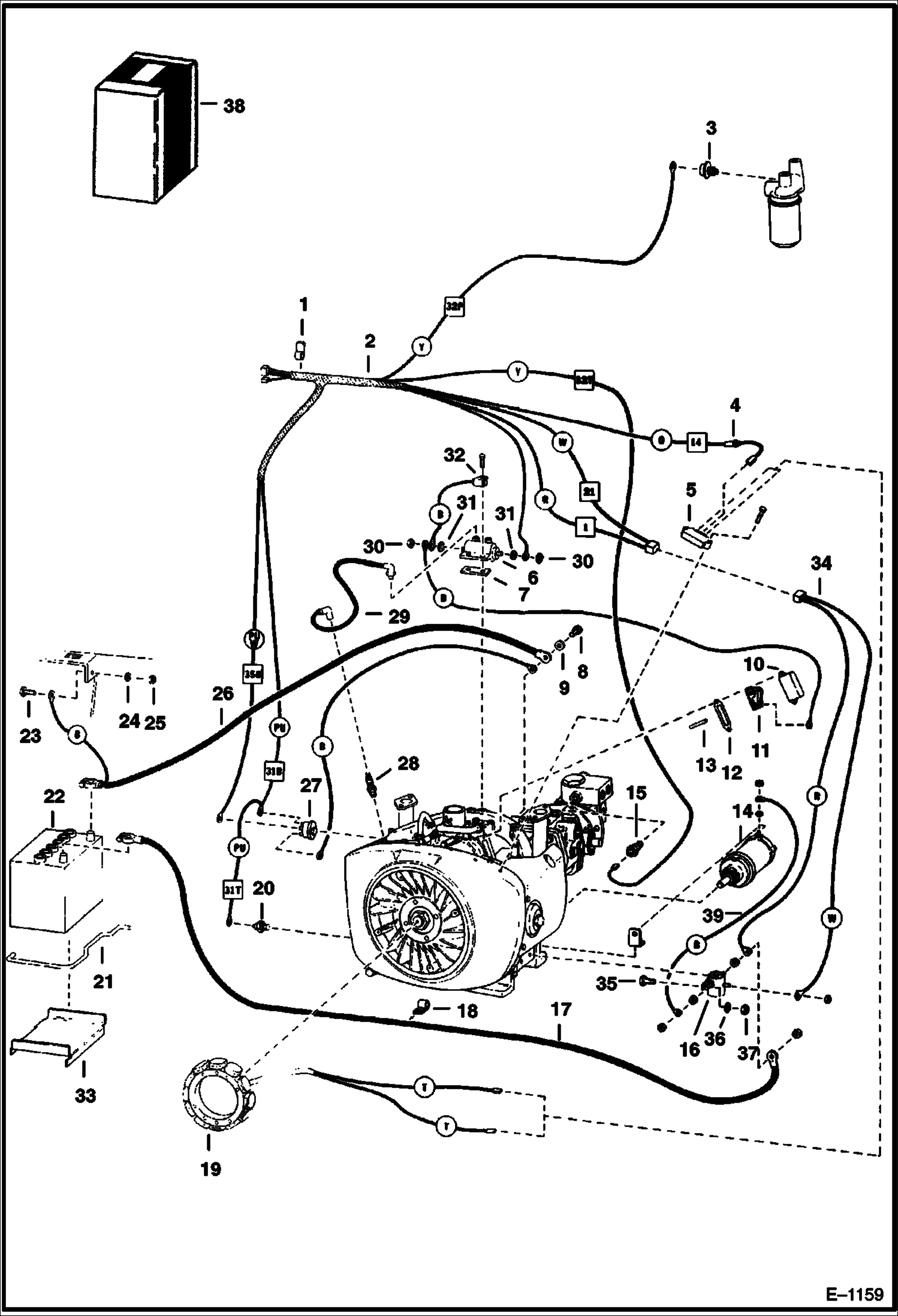 Схема запчастей Bobcat 500s - ENGINE ELECTRICAL SYSTEM ELECTRICAL SYSTEM