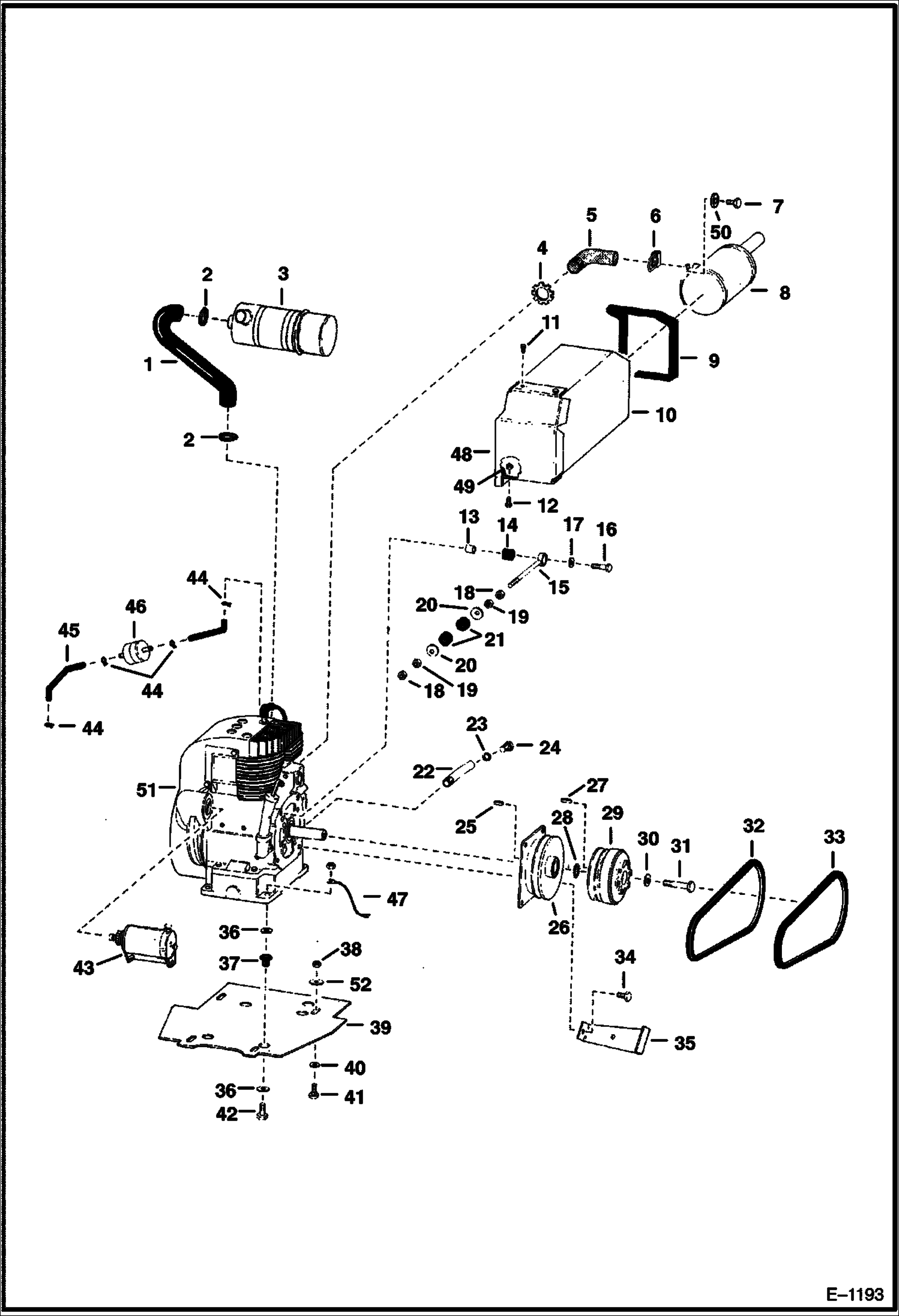Схема запчастей Bobcat 300s - ENGINE & ATTACHING PARTS POWER UNIT