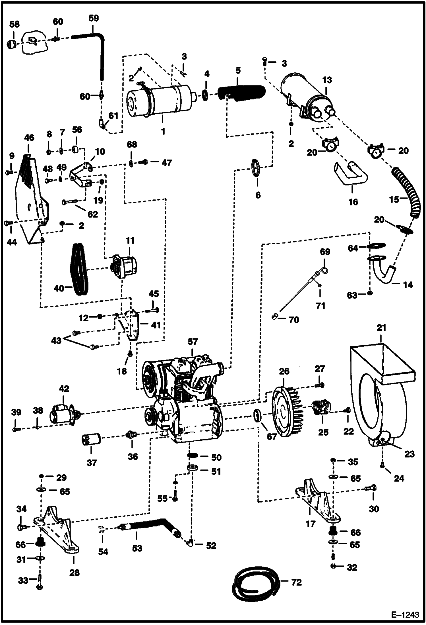 Схема запчастей Bobcat 700s - ENGINE & ATTACHING PARTS (Deutz 511) (S/N 13999 & Below) POWER UNIT