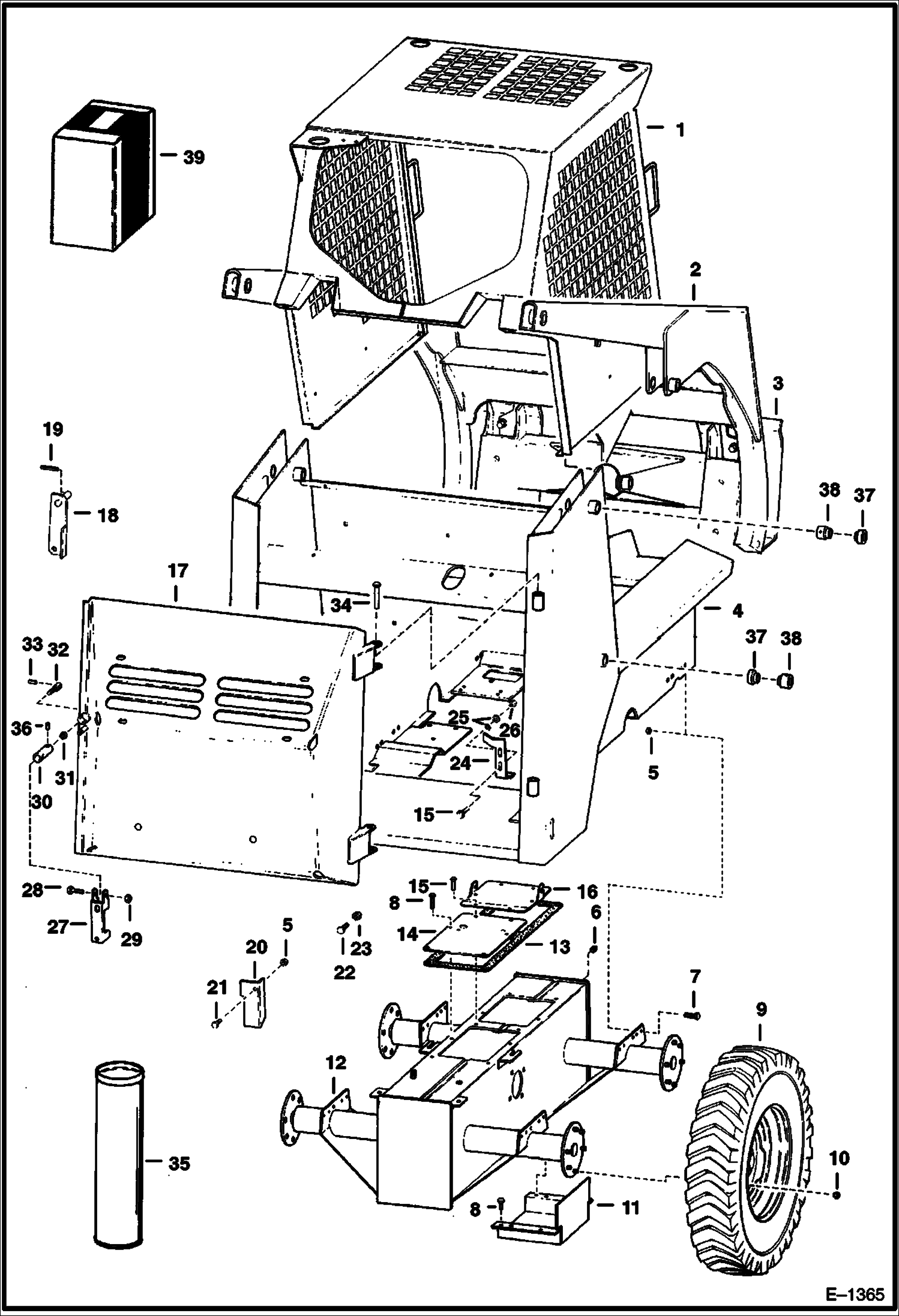 Схема запчастей Bobcat 600s - MAIN FRAME MAIN FRAME