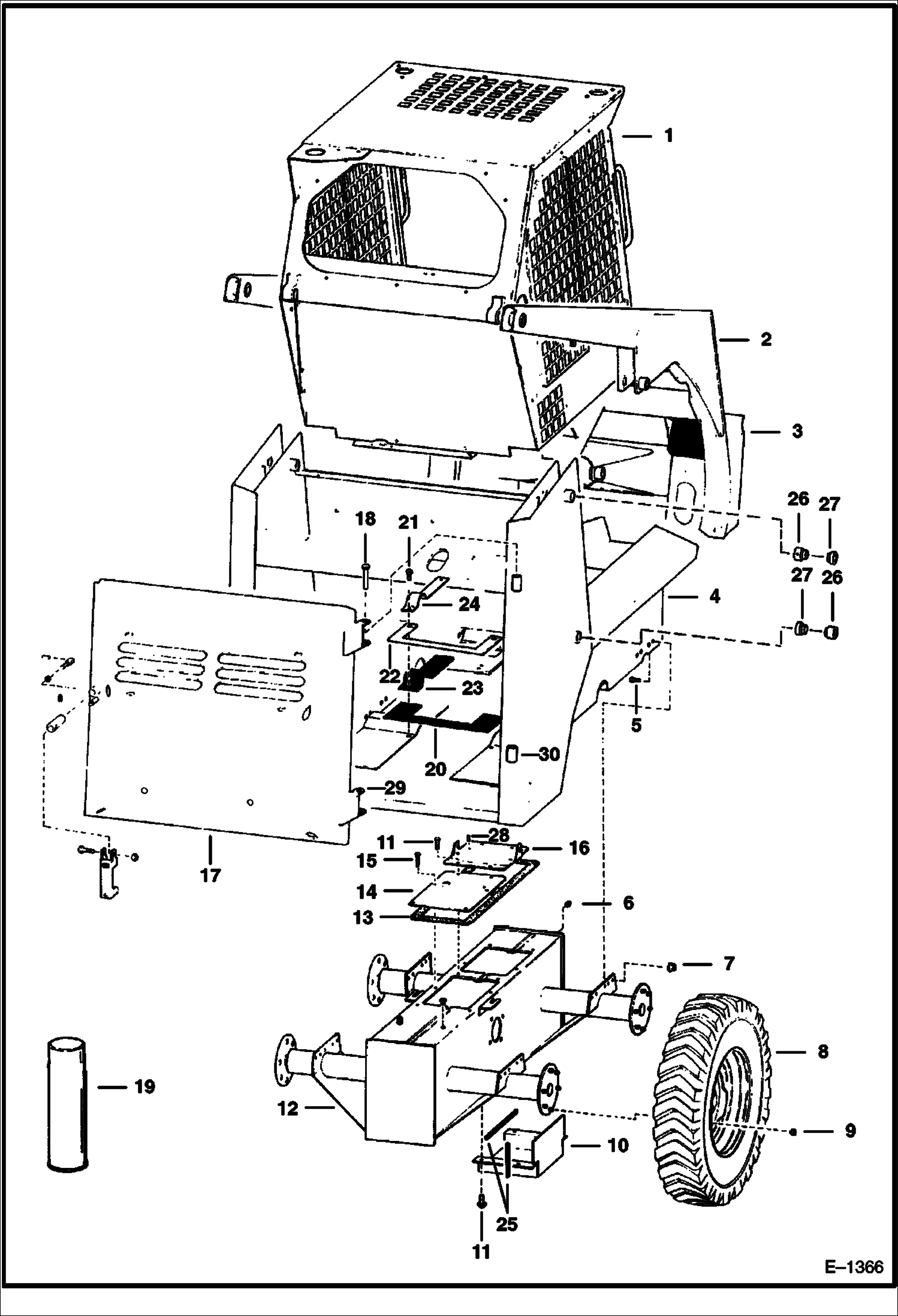 Схема запчастей Bobcat 600s - MAIN FRAME MAIN FRAME