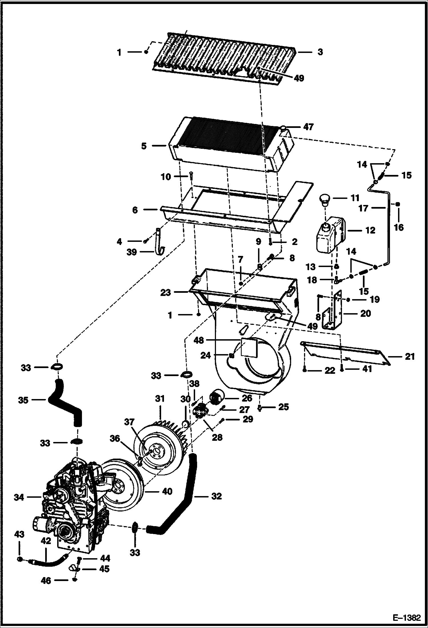 Схема запчастей Bobcat 600s - ENGINE & ATTACHING PARTS POWER UNIT