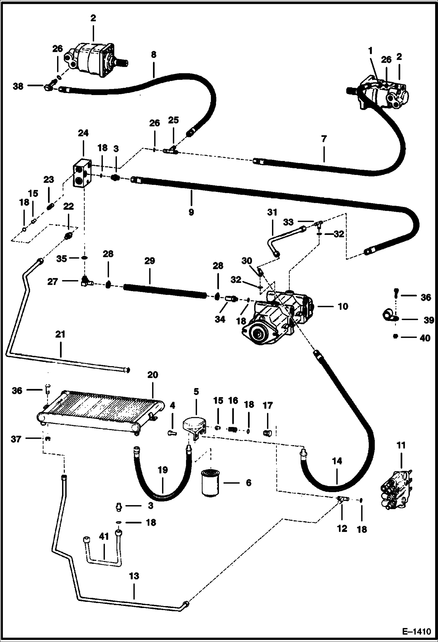 Схема запчастей Bobcat 500s - HYDROSTATIC CIRCUITRY HYDROSTATIC SYSTEM