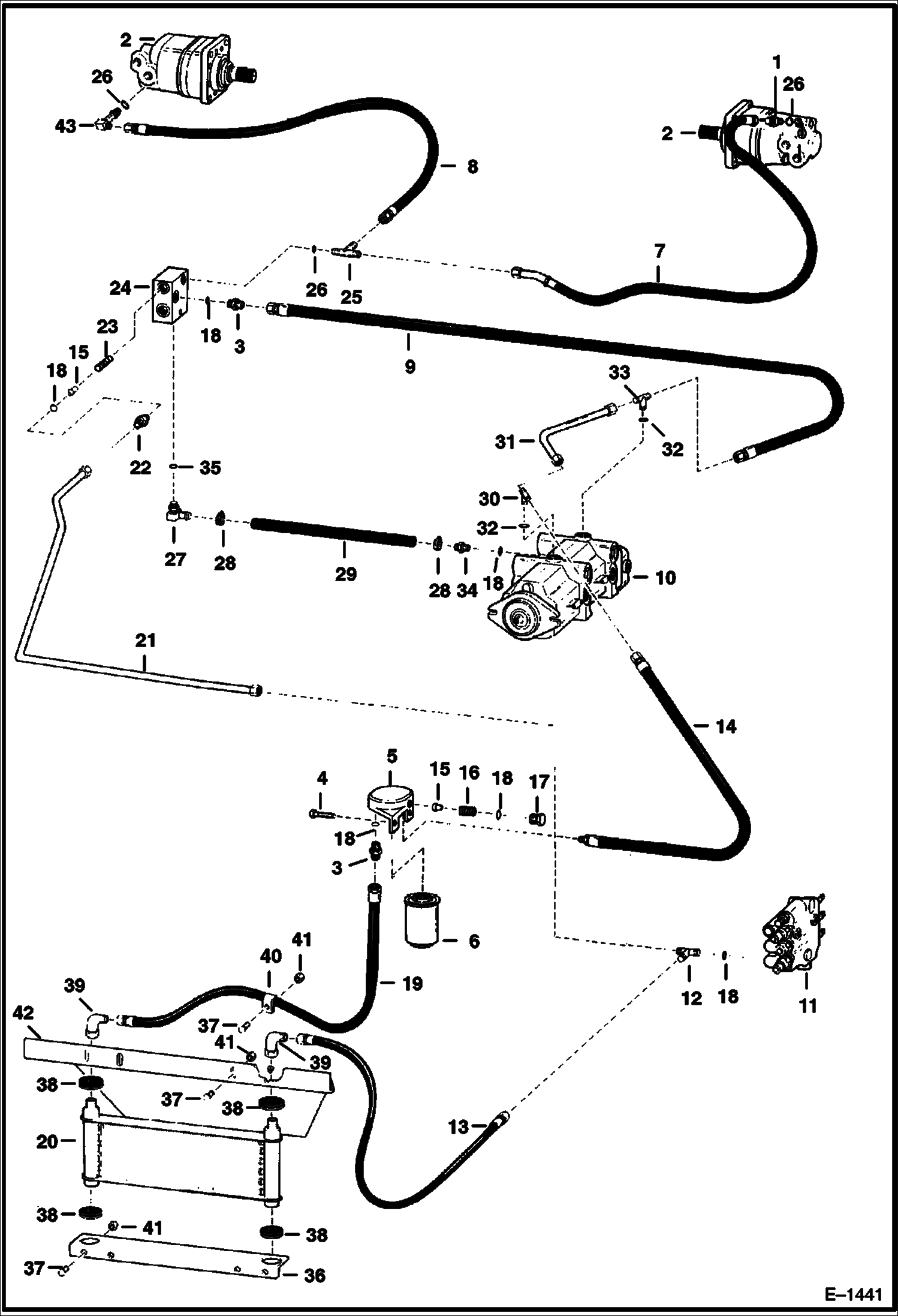 Схема запчастей Bobcat 500s - HYDROSTATIC CIRCUITRY HYDROSTATIC SYSTEM