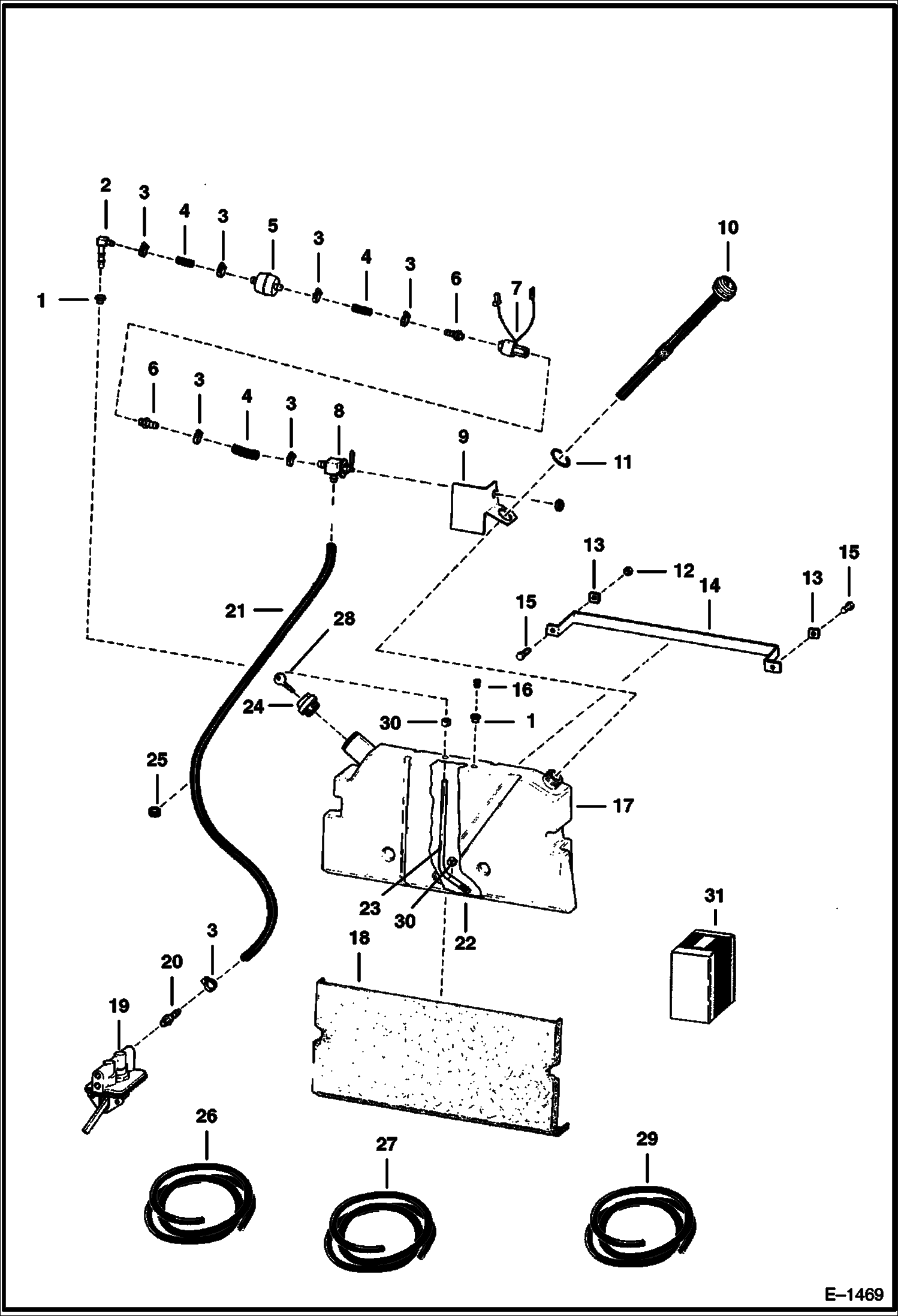 Схема запчастей Bobcat 400s - FUEL SYSTEM MAIN FRAME