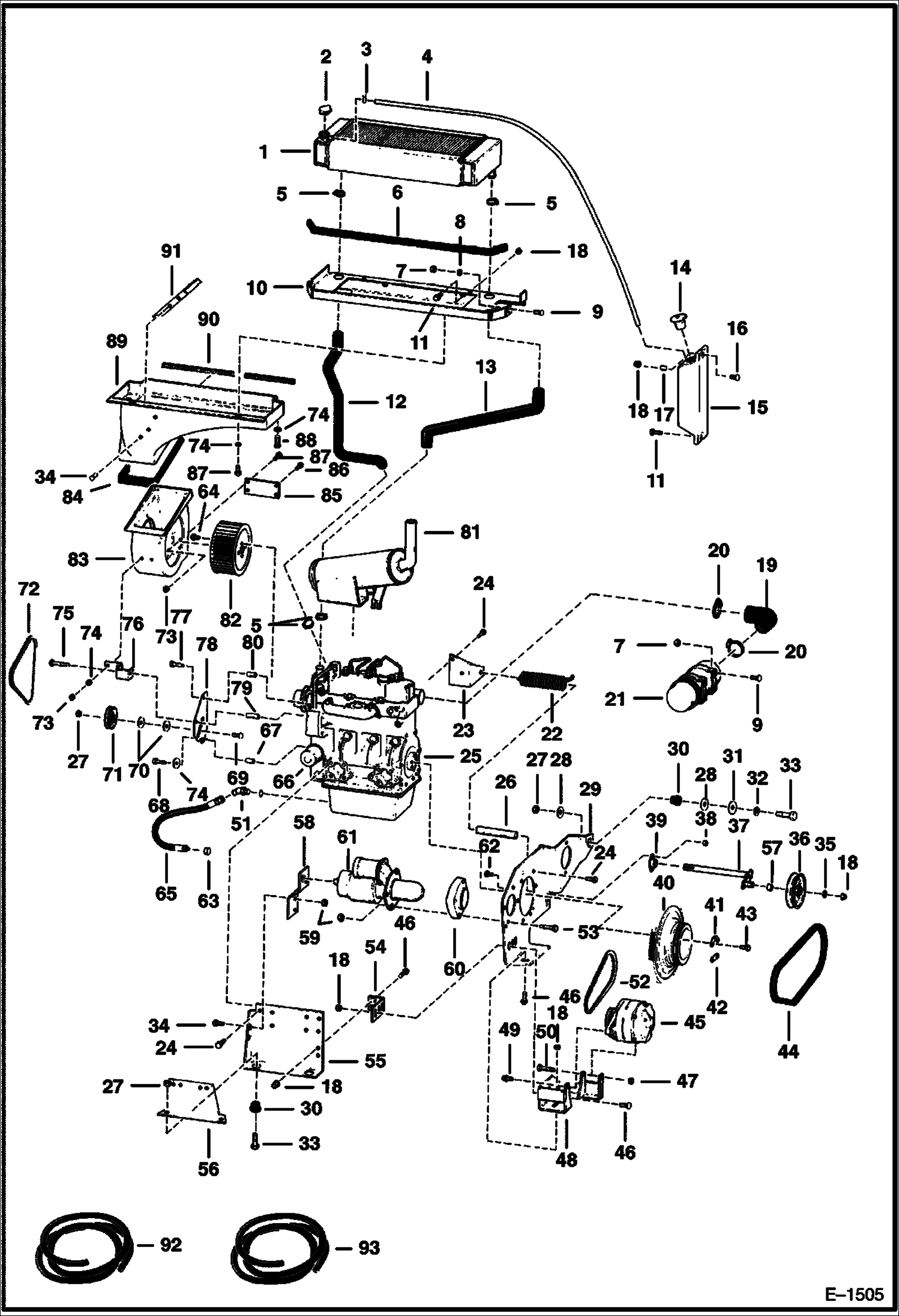 Схема запчастей Bobcat 400s - ENGINE & ATTACHING PARTS POWER UNIT