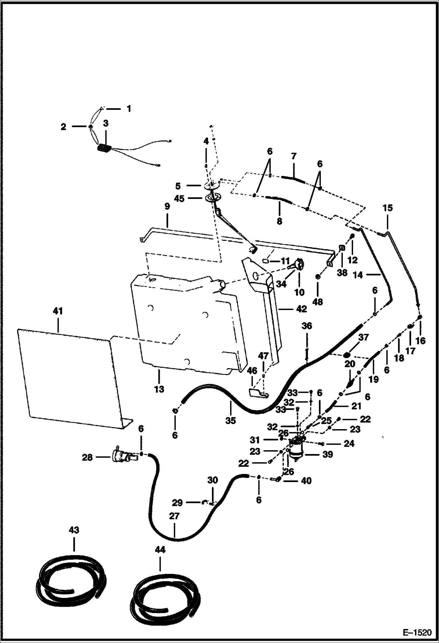 Схема запчастей Bobcat 700s - FUEL SYSTEM MAIN FRAME