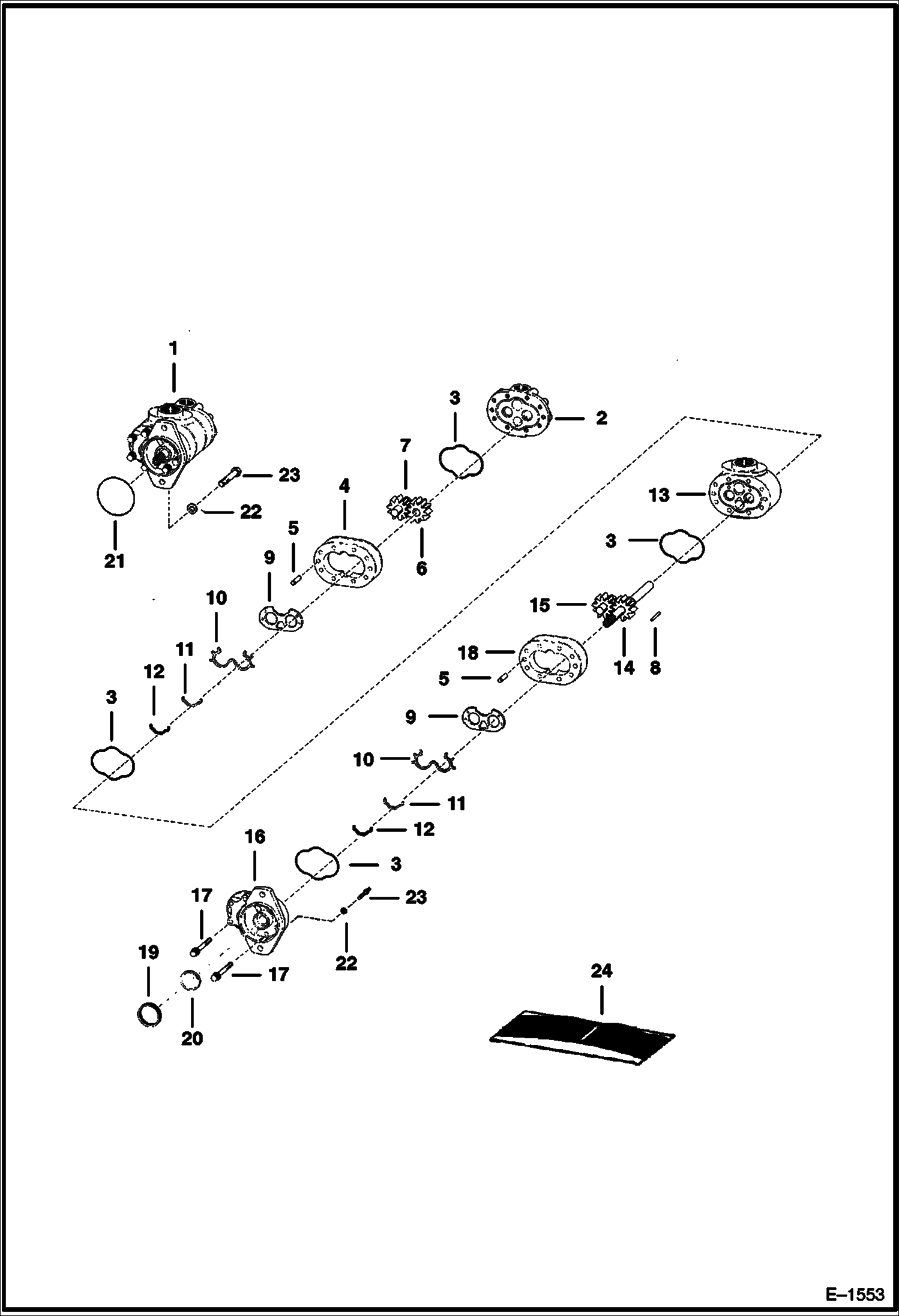 Схема запчастей Bobcat Articulated Loaders - GEAR PUMP (Double) HYDROSTATIC SYSTEM