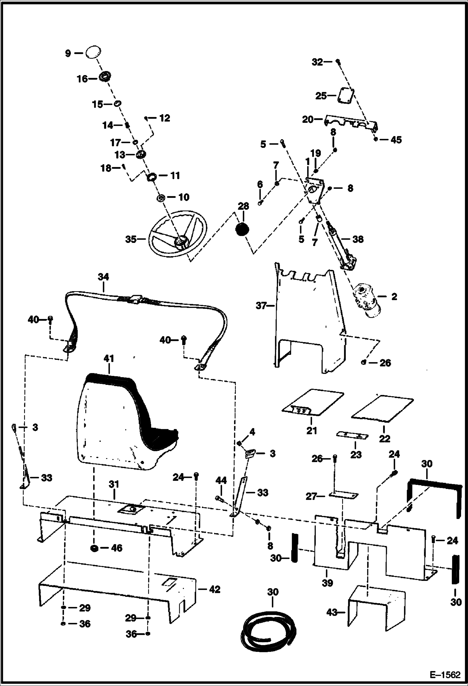 Схема запчастей Bobcat Articulated Loaders - SEAT & STEERING CONTROL MAIN FRAME