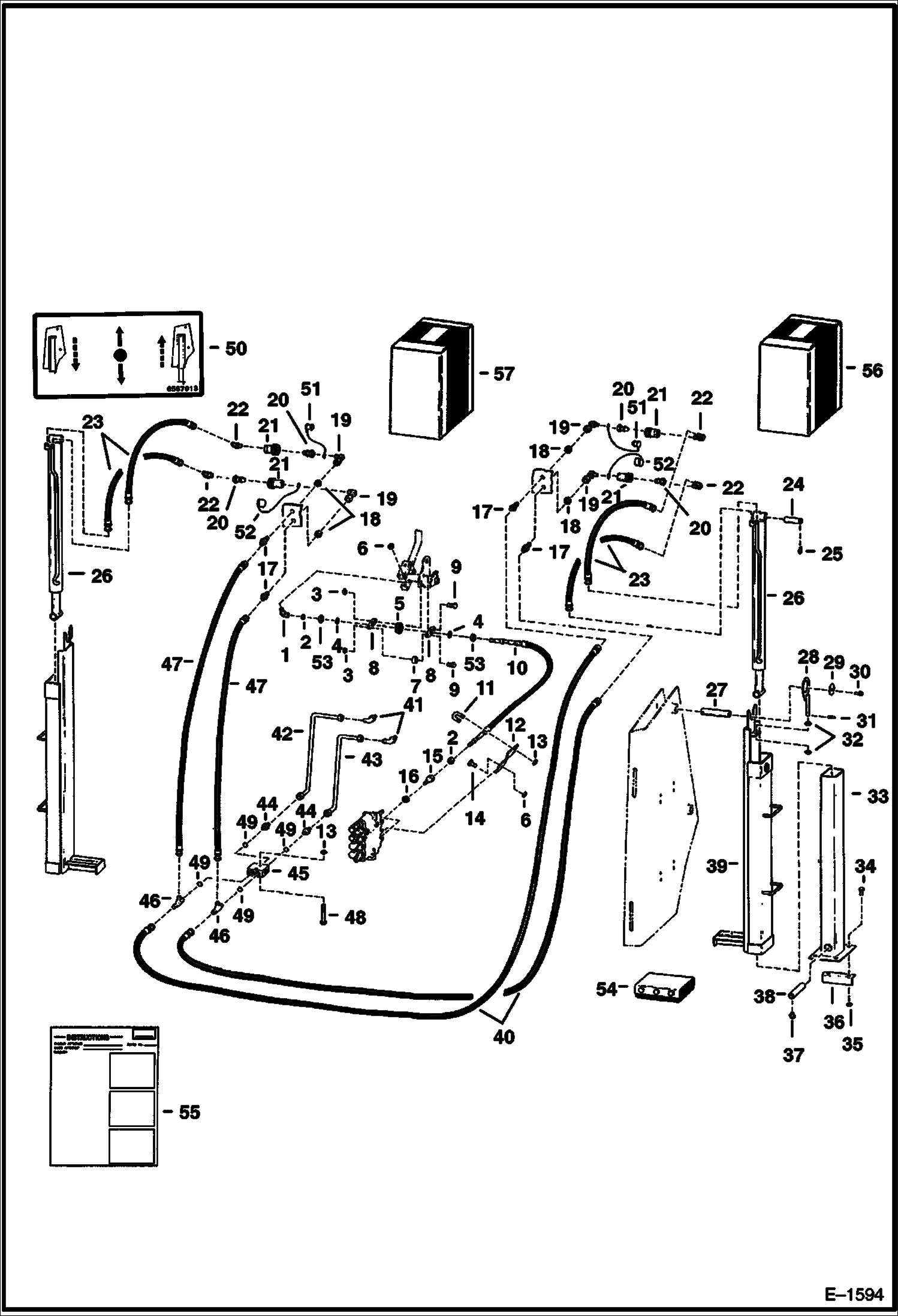 Схема запчастей Bobcat BACKHOE - BACKHOE (Rear Stabilizer) (Quick-Tach) (740 Series 15001 & Above) REAR STABILIZERS