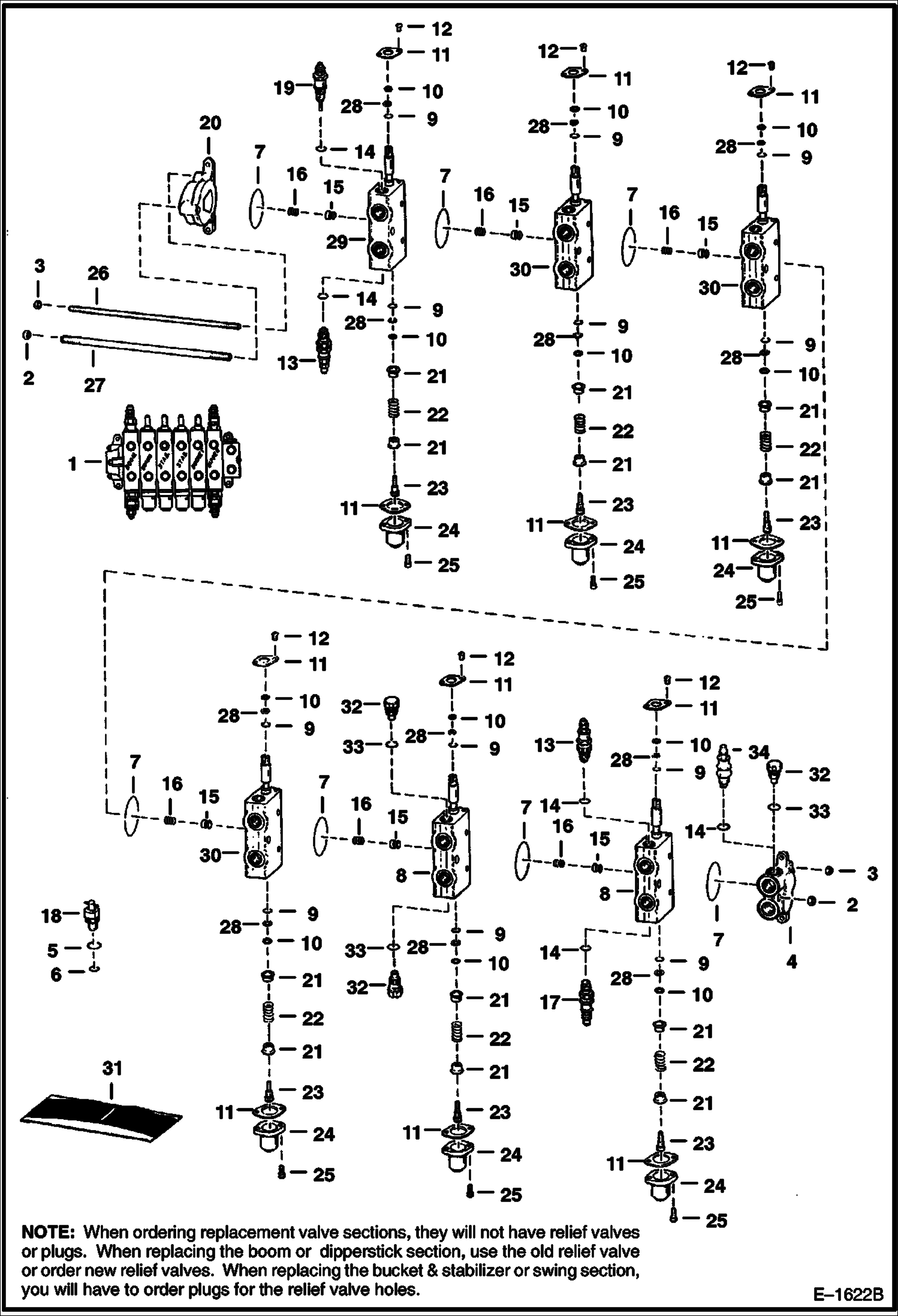 Схема запчастей Bobcat BACKHOE - BACKHOE (Valve) (Husco) (911 00362 & Above) 911 BACKHOE