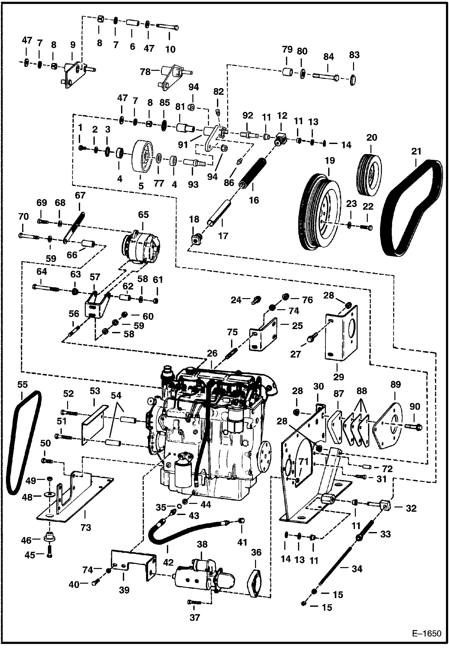Схема запчастей Bobcat 900s - ENGINE & ATTACHING PARTS POWER UNIT