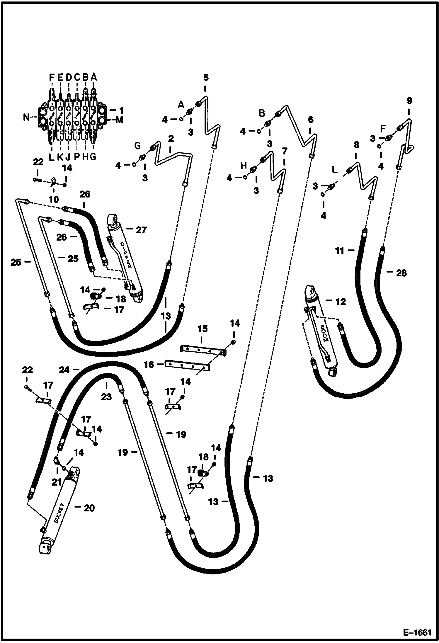 Схема запчастей Bobcat BACKHOE - BACKHOE (Boom Hydraulic Circuitry) (911C) 911C BACKHOE