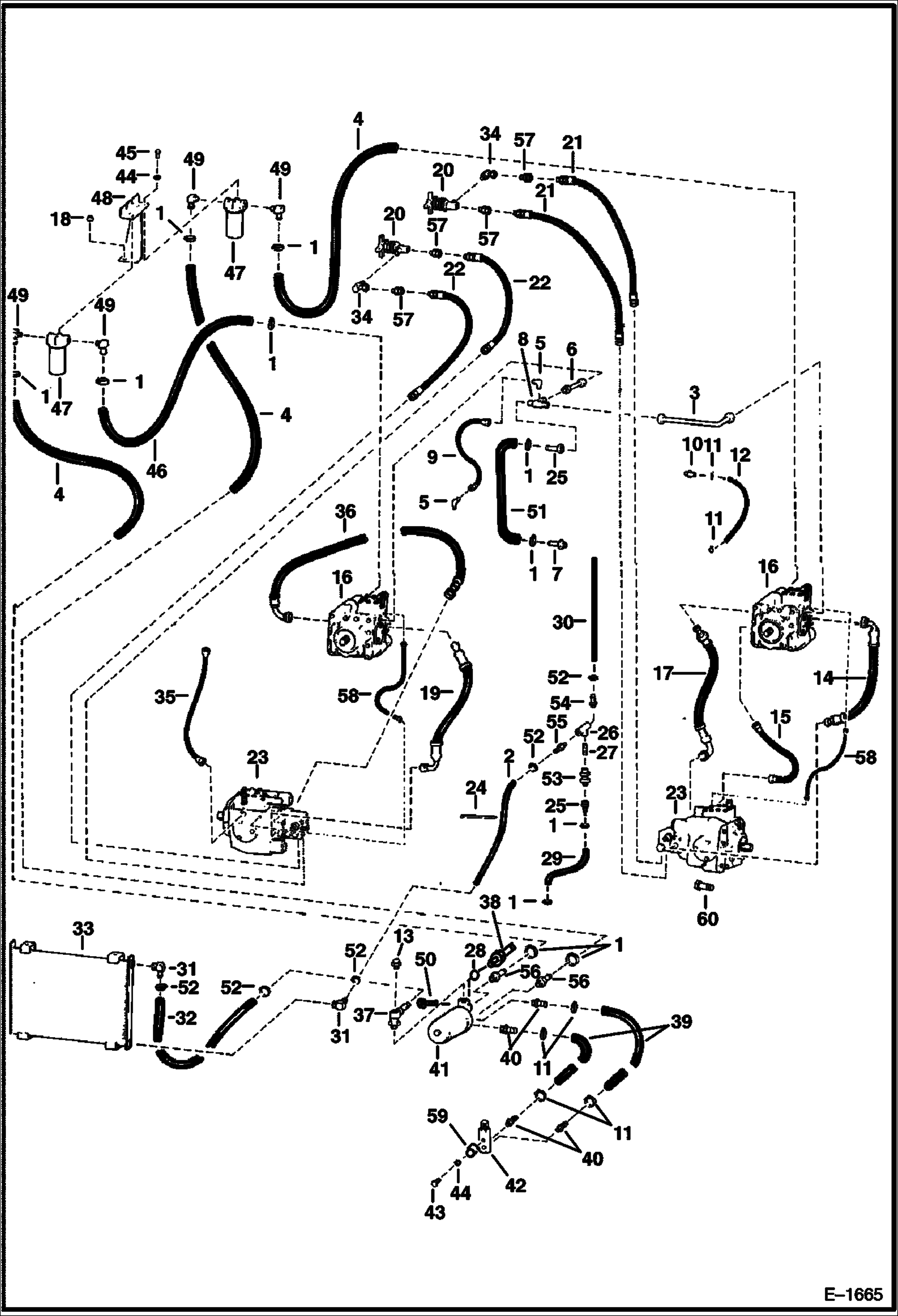 Схема запчастей Bobcat 900s - HYDROSTATIC CIRCUITRY (S/N 12817 & Above) HYDROSTATIC SYSTEM