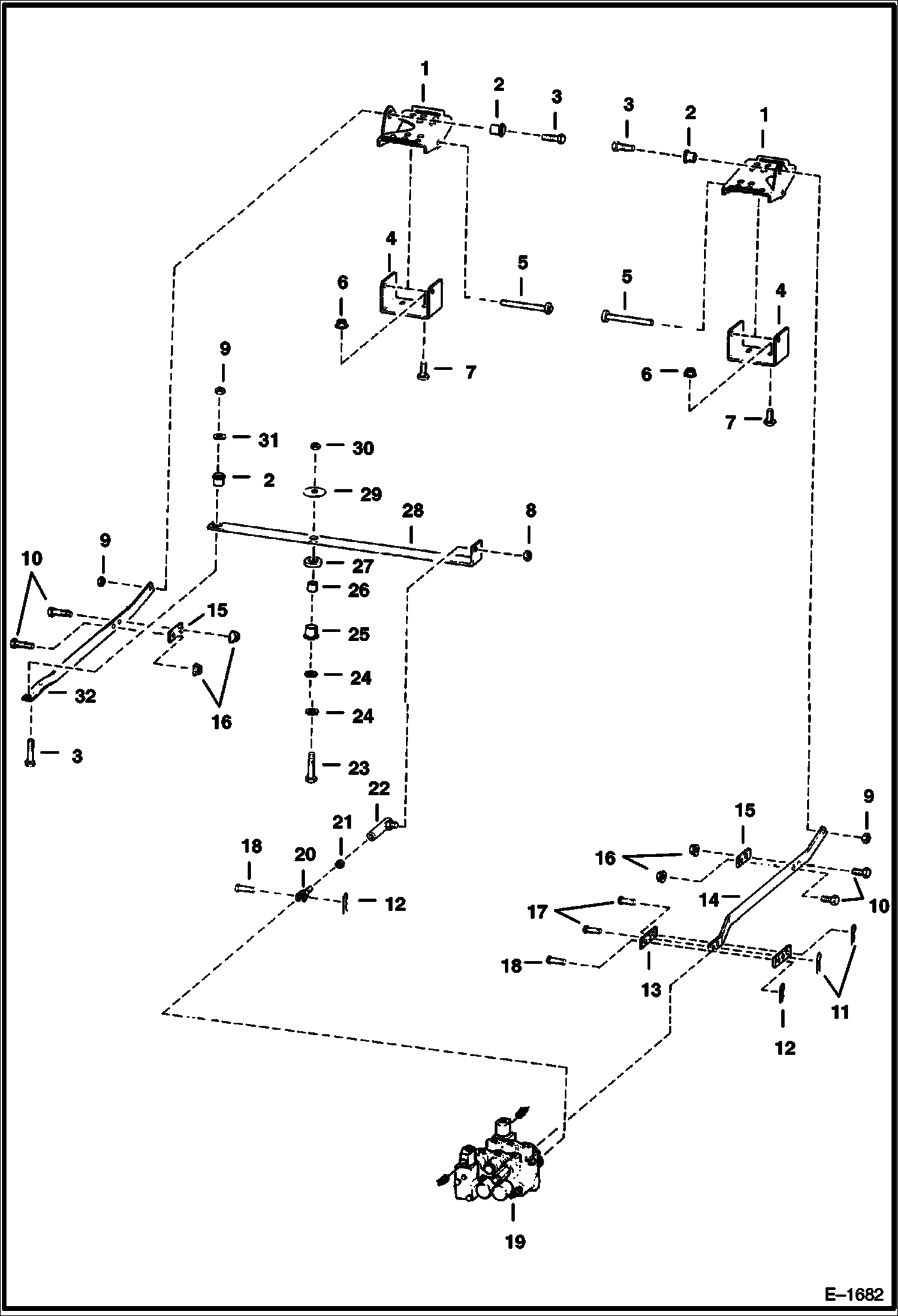 Схема запчастей Bobcat Feller Buncher - CONTROL PEDALS HYDRAULIC SYSTEM