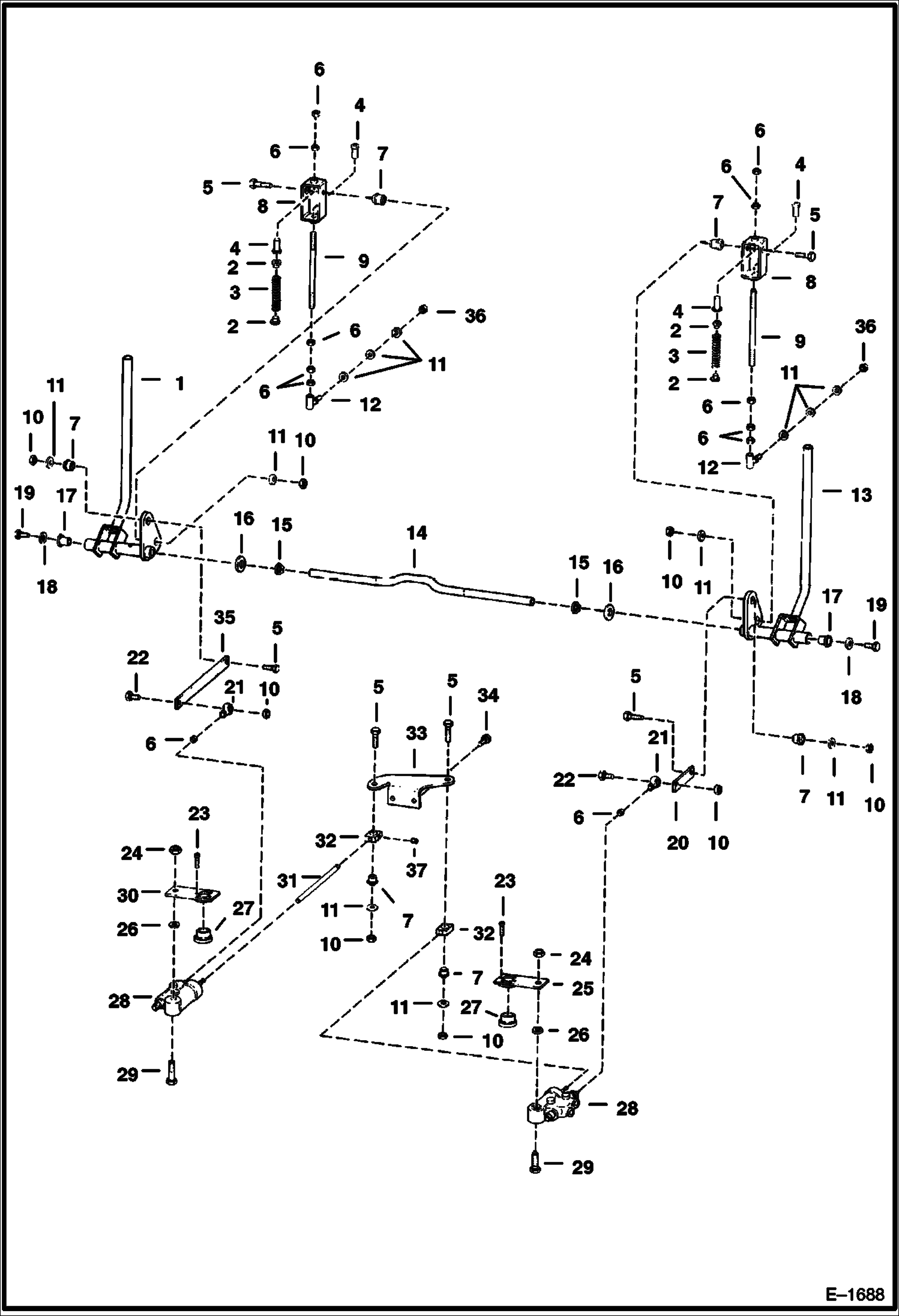 Схема запчастей Bobcat Feller Buncher - HAND CONTROLS HYDROSTATIC SYSTEM
