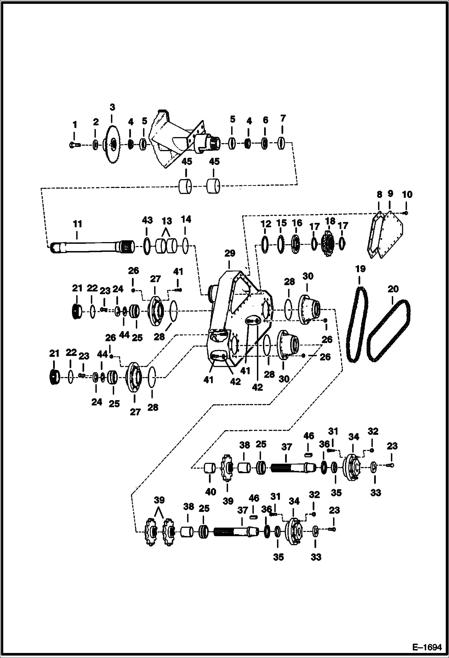 Схема запчастей Bobcat Feller Buncher - FINAL DRIVE ASSEMBLY (Front) DRIVE TRAIN
