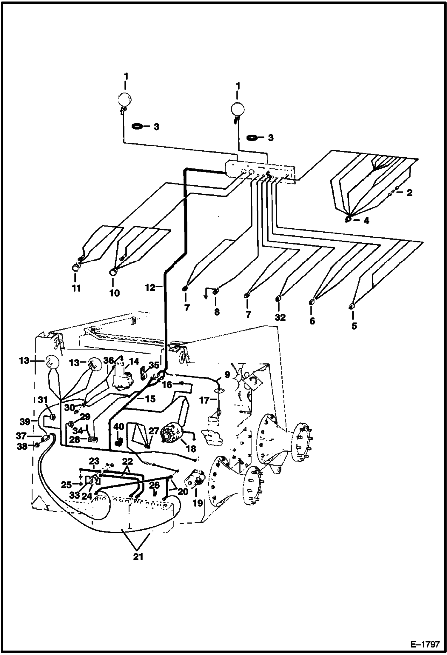 Схема запчастей Bobcat 900s - ELECTRICAL CIRCUITRY (S/N 13057 thru 13130) ELECTRICAL SYSTEM