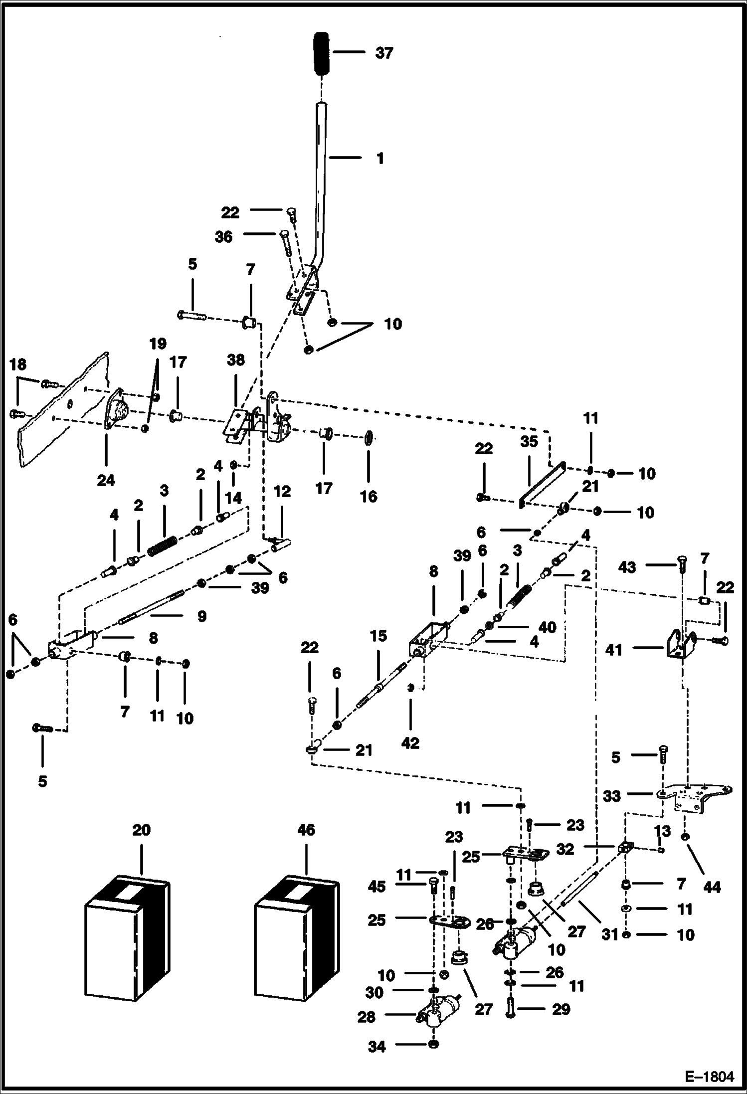 Схема запчастей Bobcat 800s - HAND CONTROLS (LEFT SIDE) (S/N 26001-29869) HYDROSTATIC SYSTEM